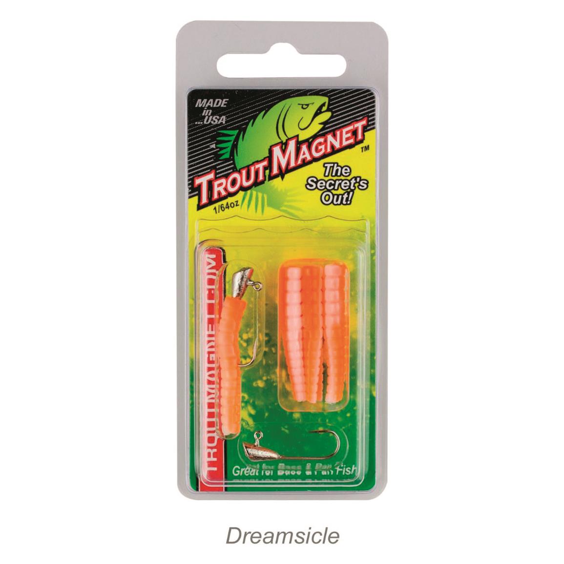 Leland's Lures Trout Magnet Replacement Jig Heads - 9 Piece Pack, Dreamsicle