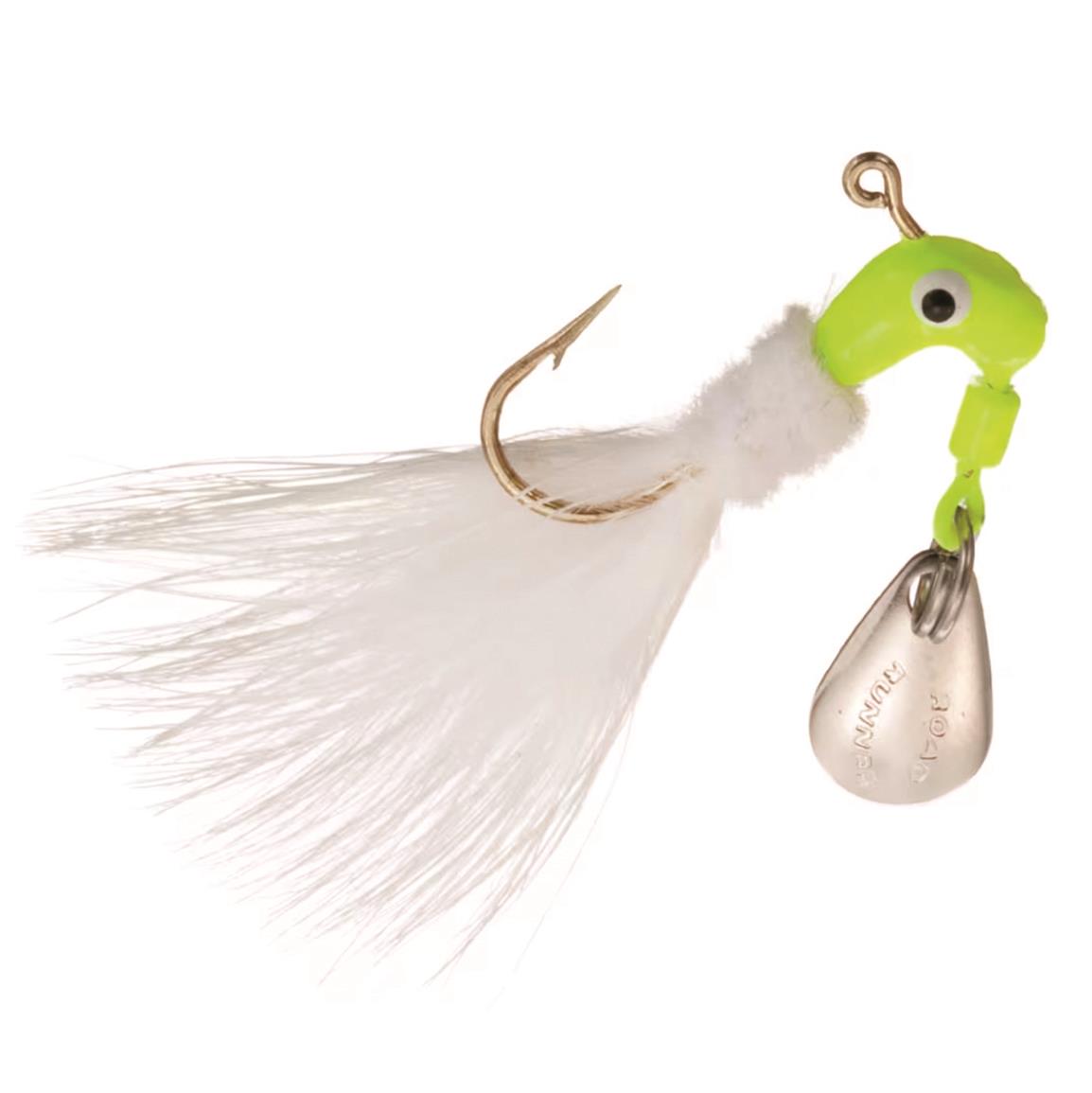 Road Runner Original Marabou Jig 2-Pack - Chartreuse/White - 1/8 oz.