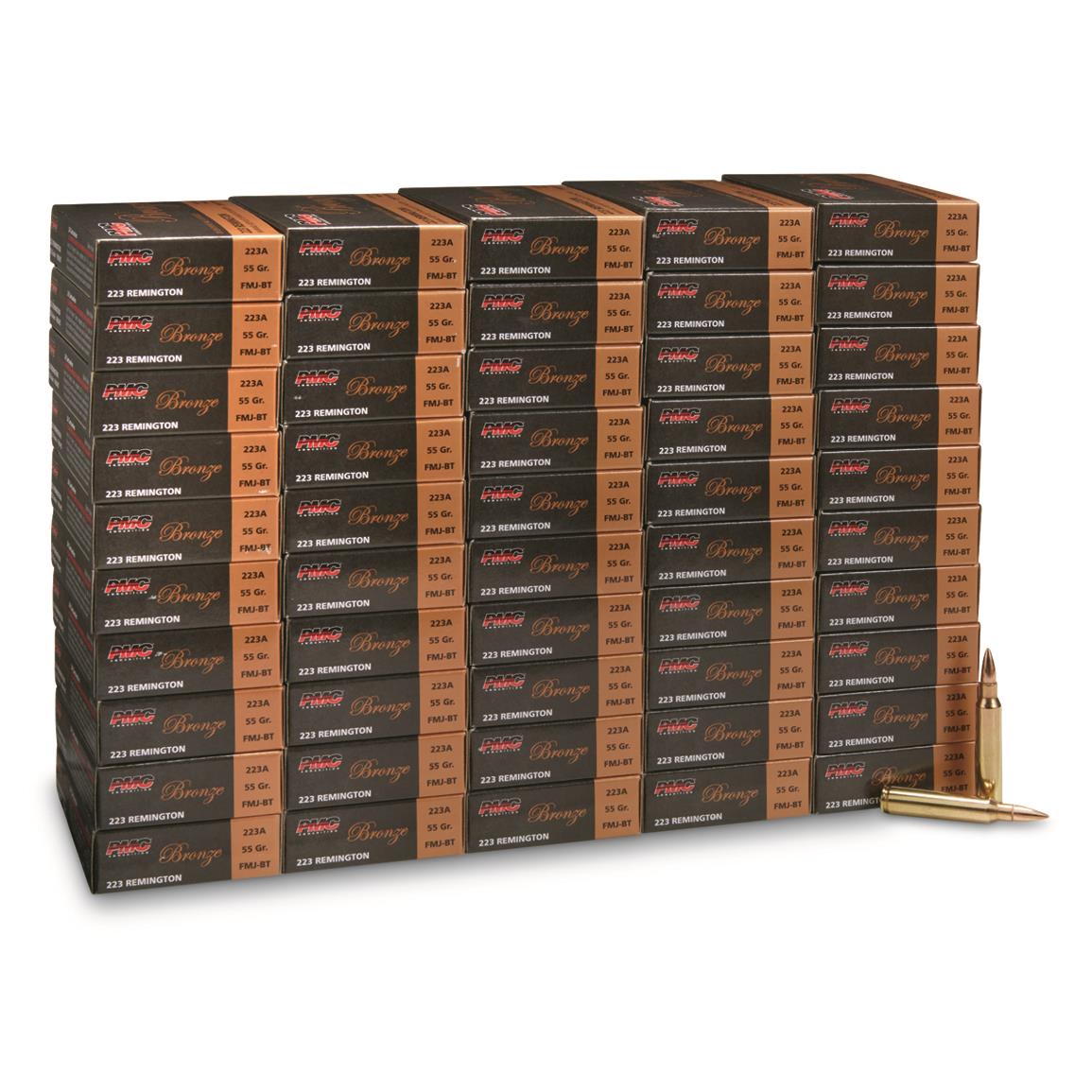 Pmc Bronze 223 Remington Fmjbt 55 Grain 1000 Rounds Sportsman S