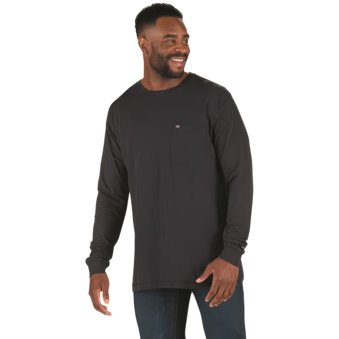 Performance Long Sleeve Pocket Tee, S, NAVY, S