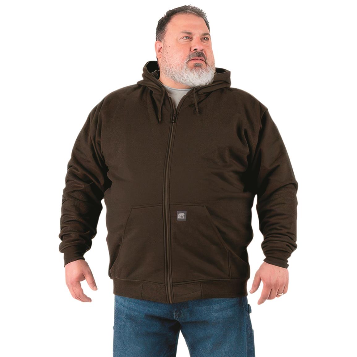 Berne Heritage Thermal-Lined Full-Zip Hooded Sweatshirt - Dark Brown