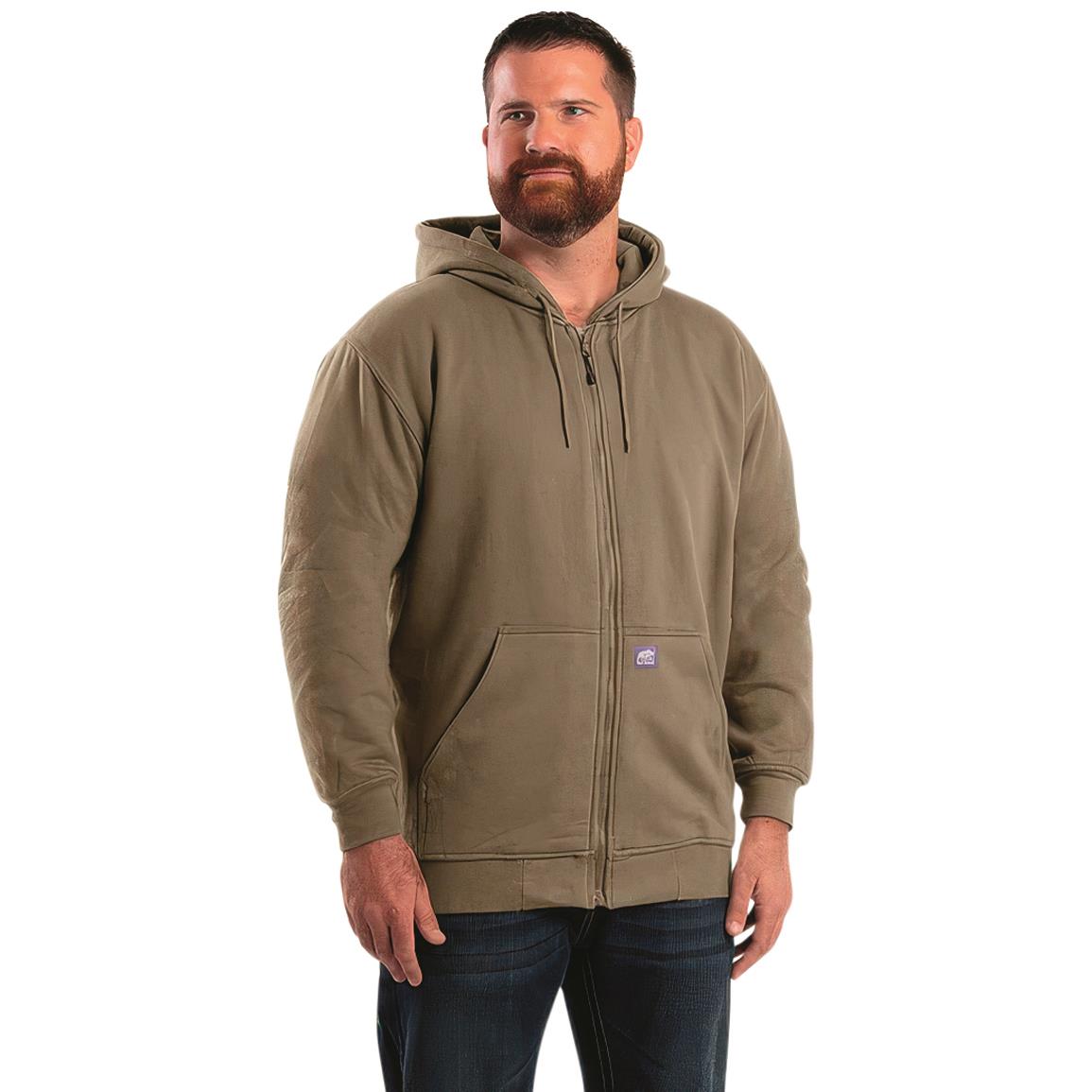Berne Heritage Thermal-Lined Full-Zip Hooded Sweatshirt - Alpine Green