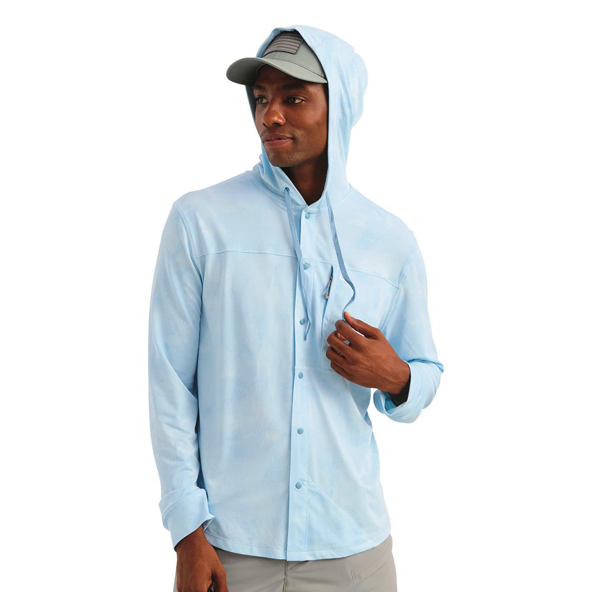 HUK Watershed Printed Hoodie Shirt - Coastal Drift Ombre L