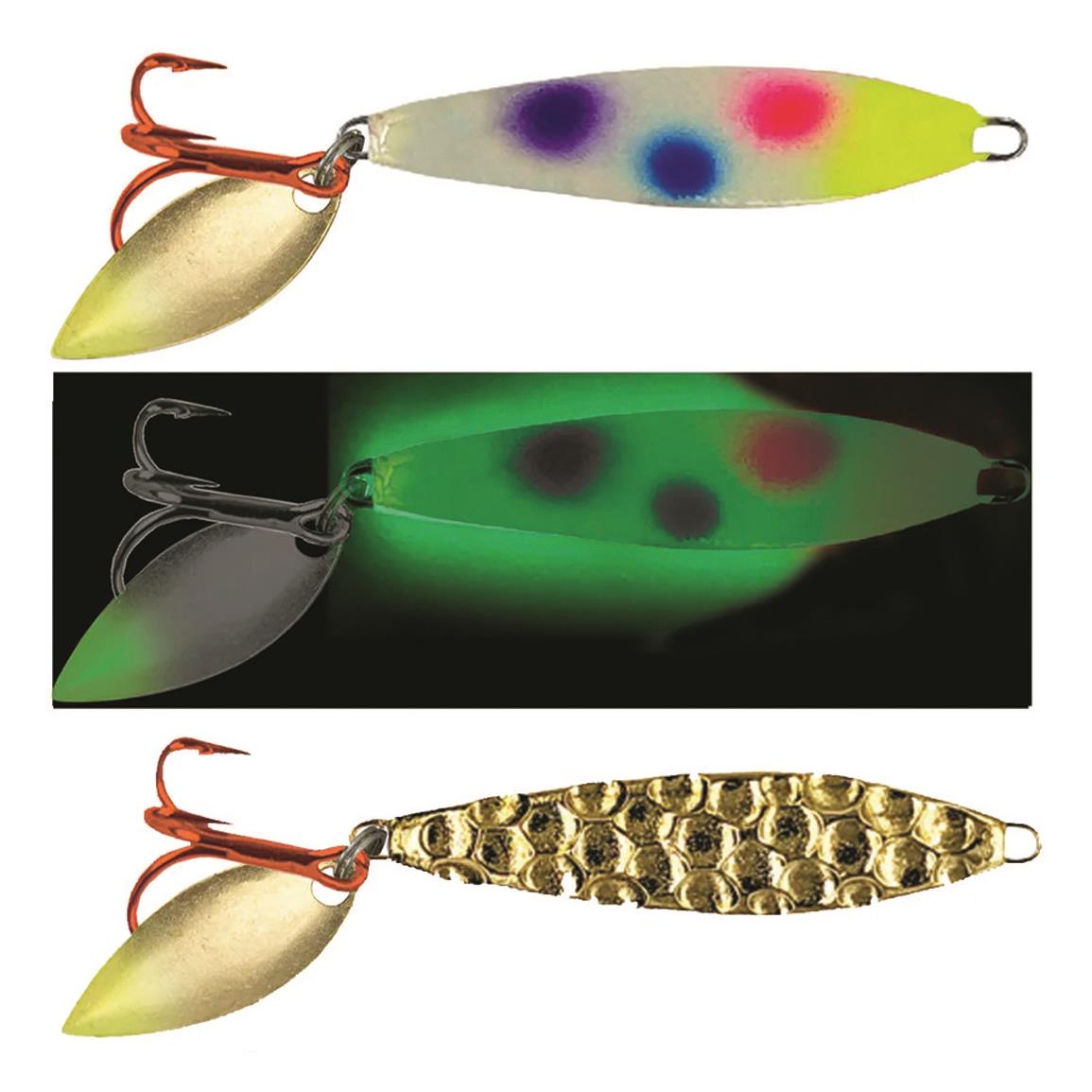 double spoon fishing lures Pushpa Trolling | Hook | Sinking | 8 Cm, 15 Gm kind deep hammered pattern Moonshine Lures Trolling Spoon Double