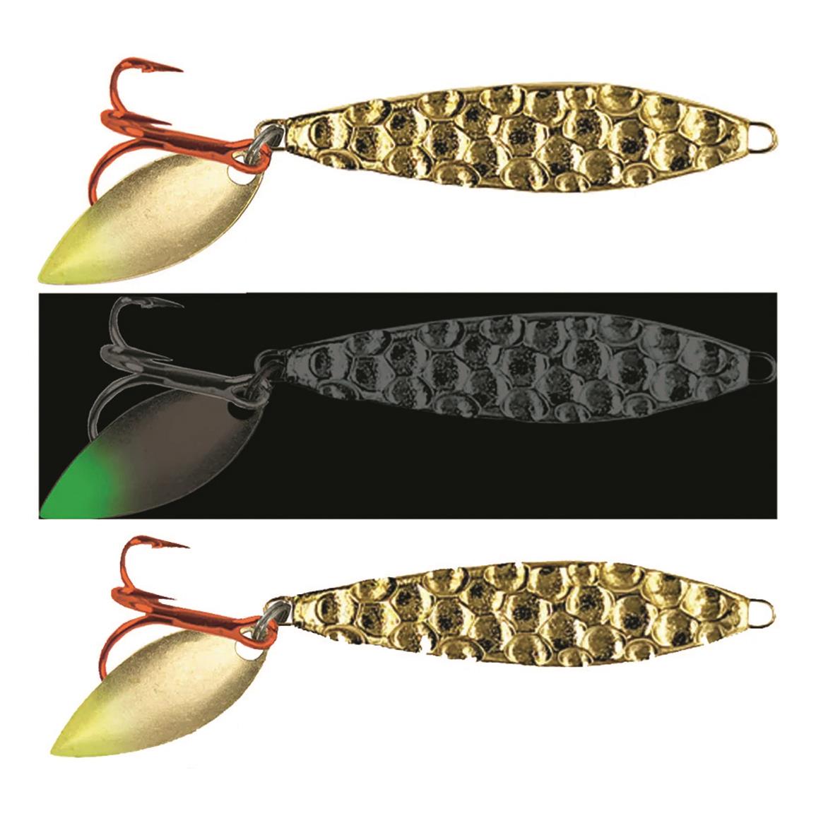 Moonshine Two-Faced Shiver Spoon Glow 1/8 oz. Lure, Gold