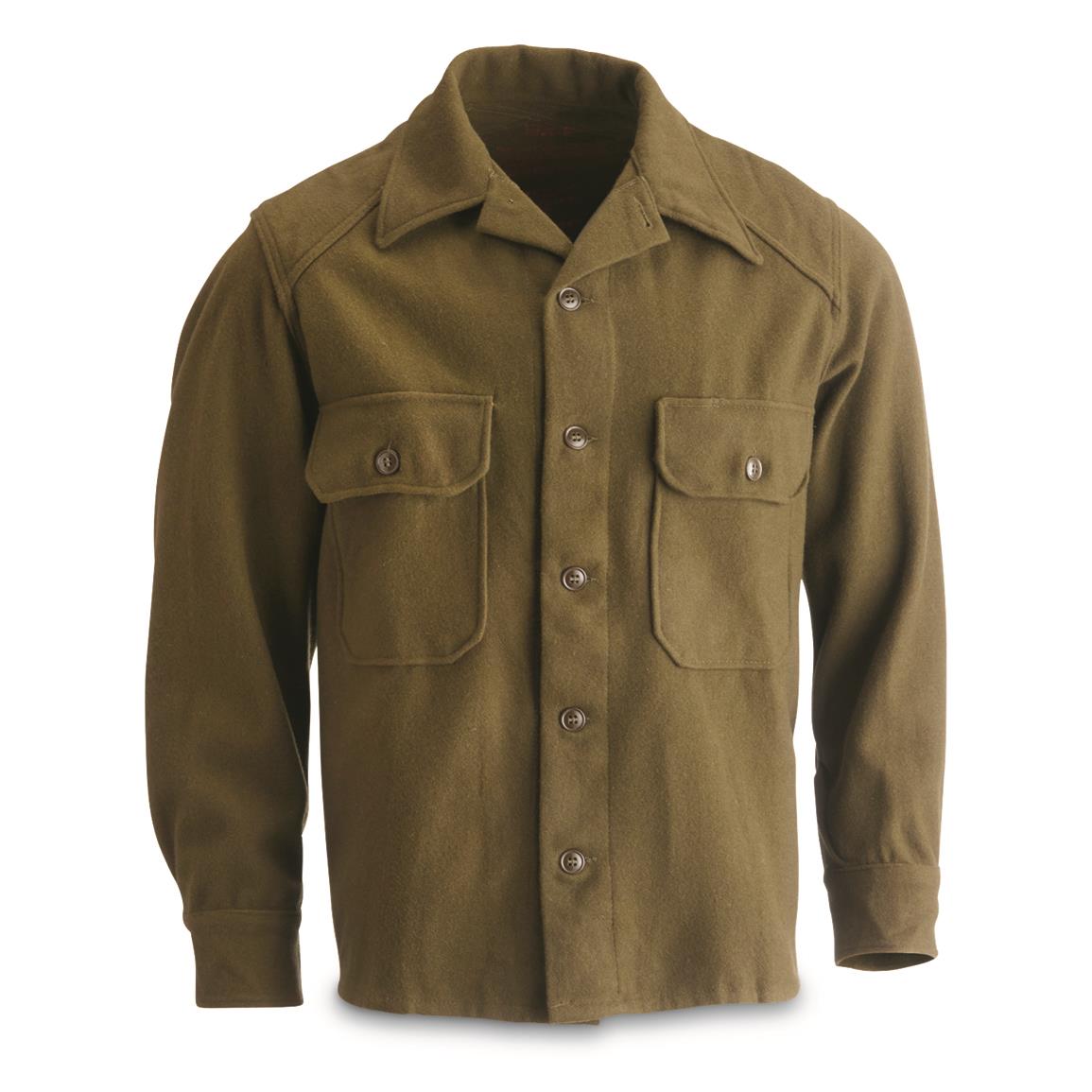 U.S. Military Style Wool Long Sleeve Field Shirt, New | Sportsman's Guide
