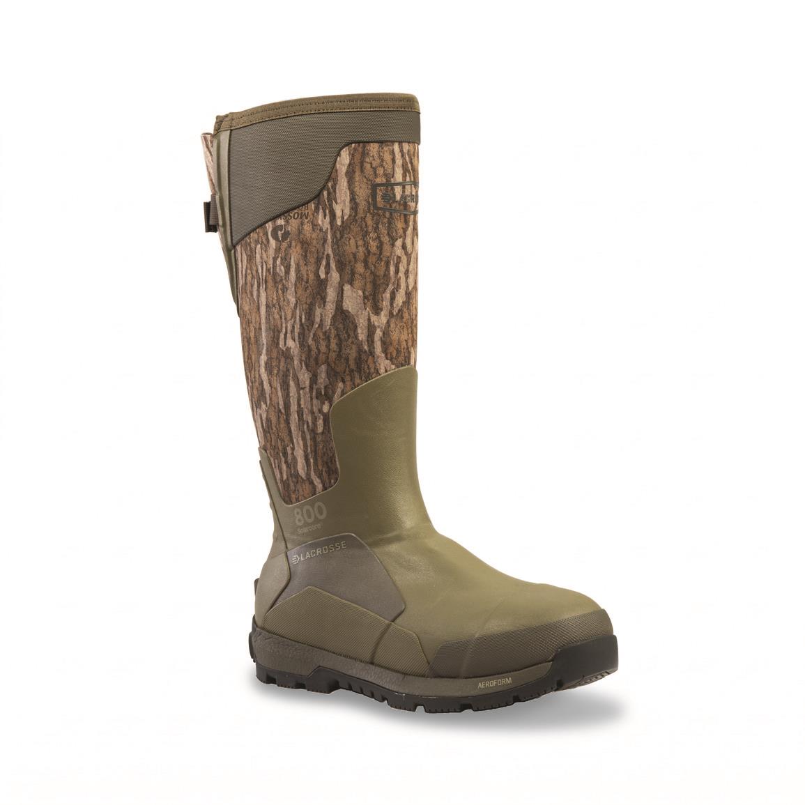 LaCrosse AlphaBurly Aero 800 Insulated Hunting Boots for Men - Mossy Oak Bottomland
