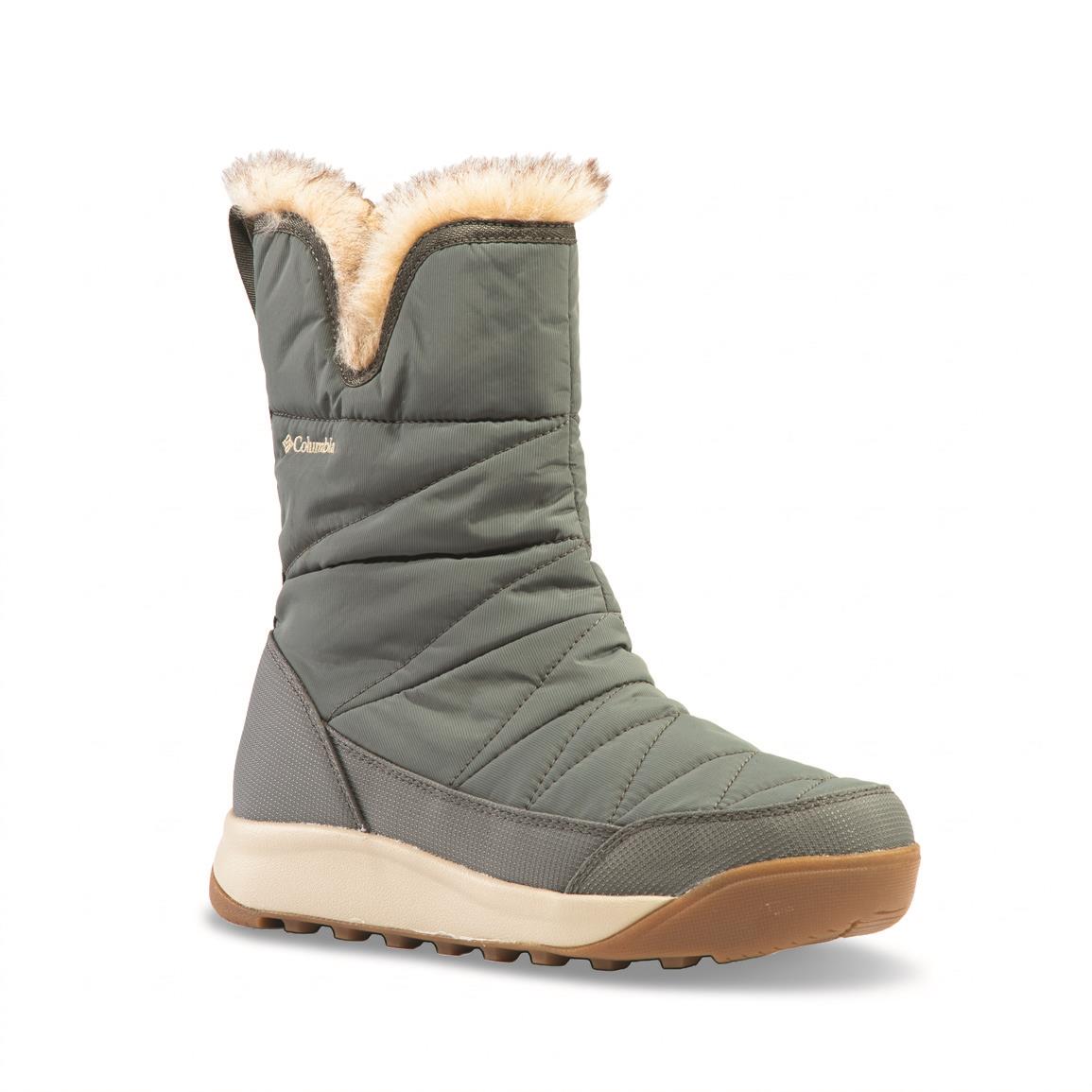 Columbia Minx Slip V Side-Zip Insulated Winter Boots for Women - Sedona Sage/Natural