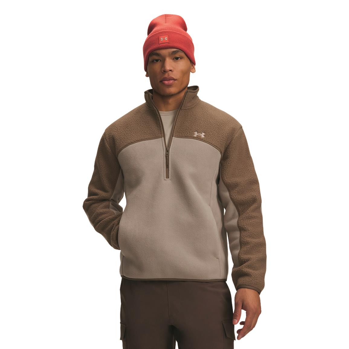 Under Armour Basecamp Half-Zip Fleece Long-Sleeve Pullover - Desert Taupe