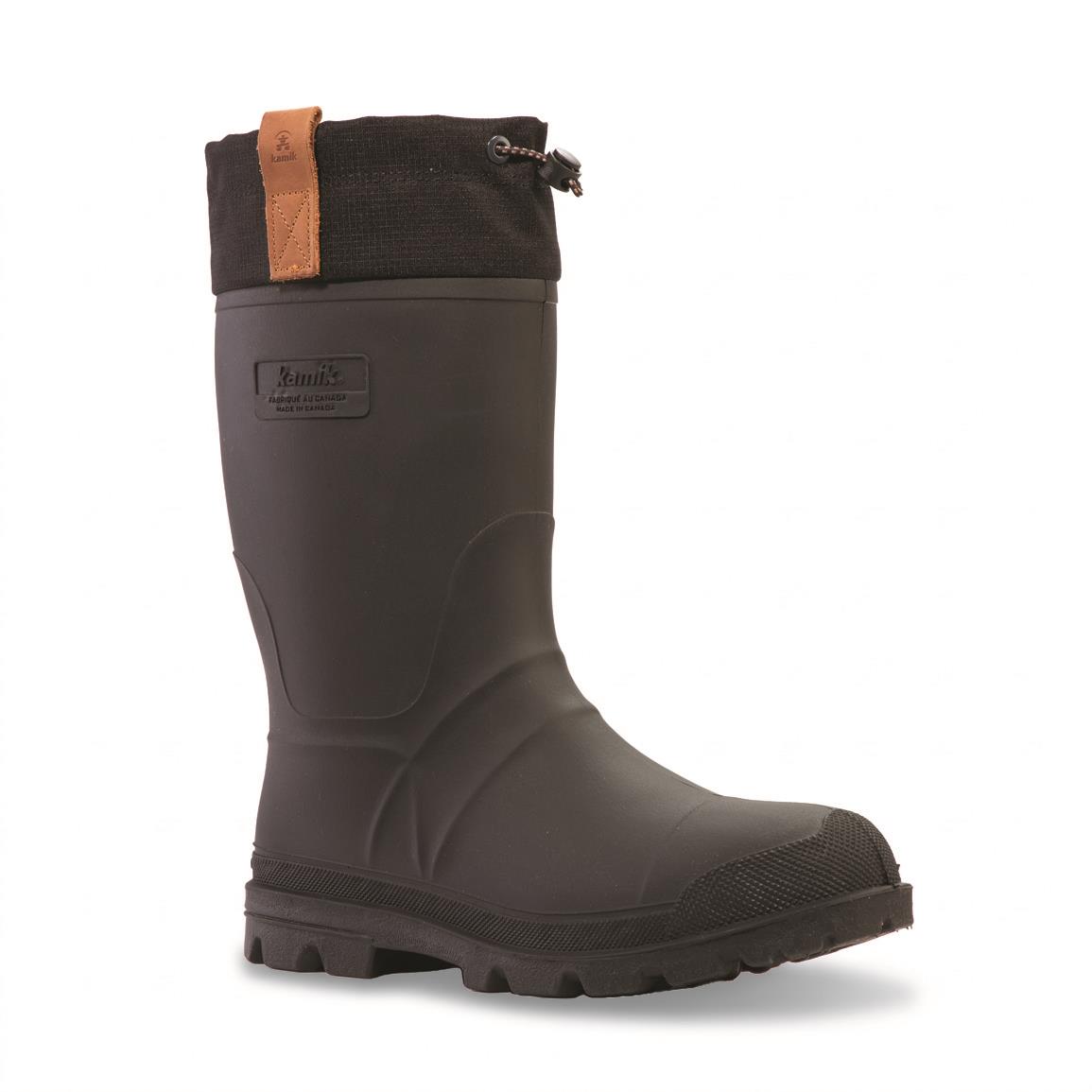 Kamik Tundra Insulated Rubber Boots for Men - Black