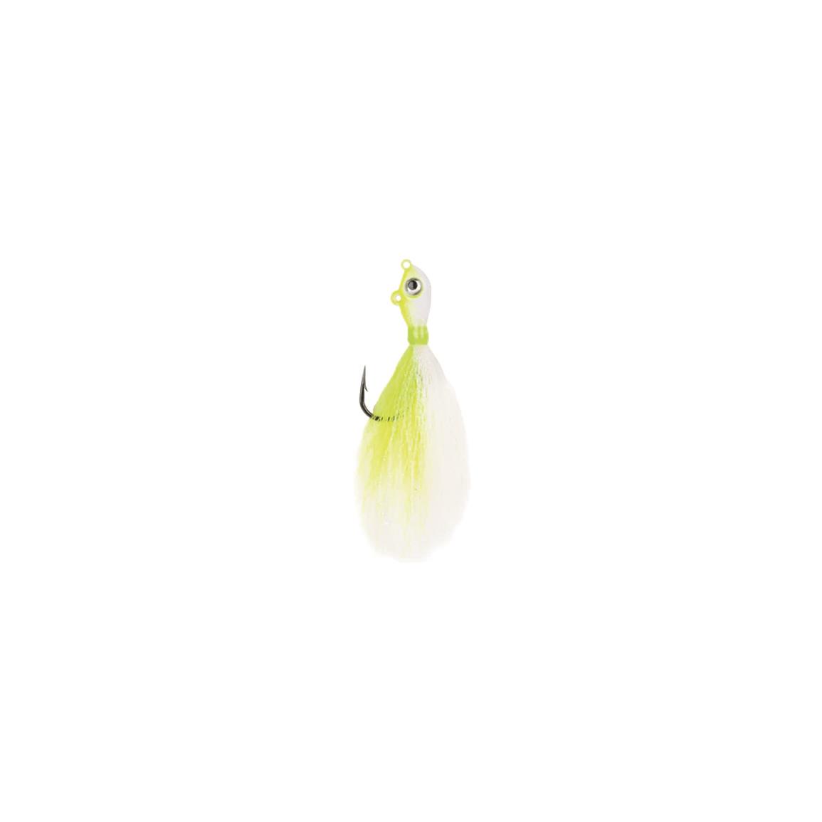 Mustad Big Eye Bucktail Jig, White Chartreuse