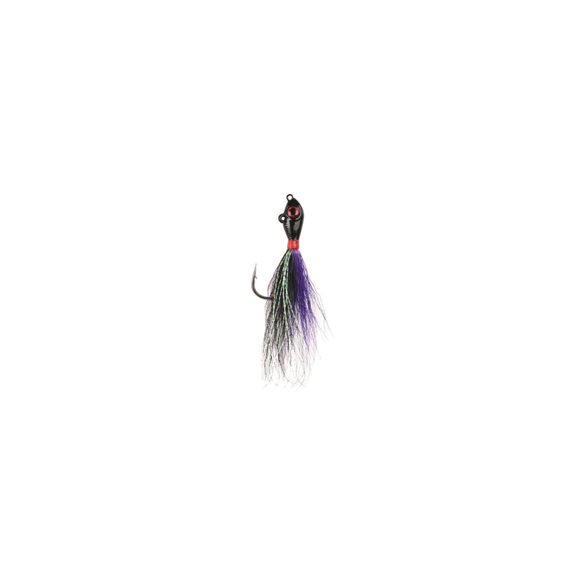 Mustad Big Eye Bucktail Jig, Black/Purple