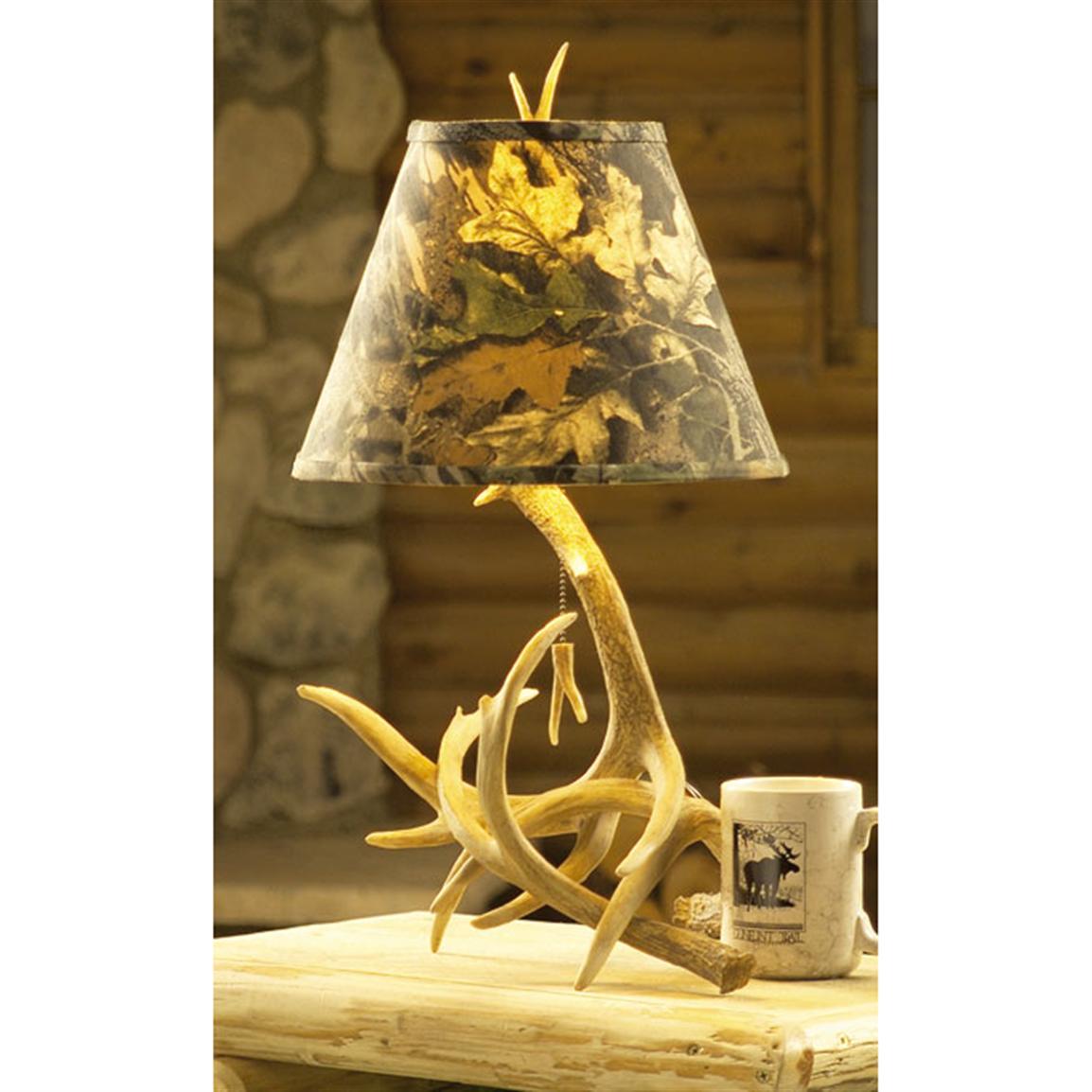 Mossy Oak Antler Table Lamp 75569, Mossy Oak Lamp Shade