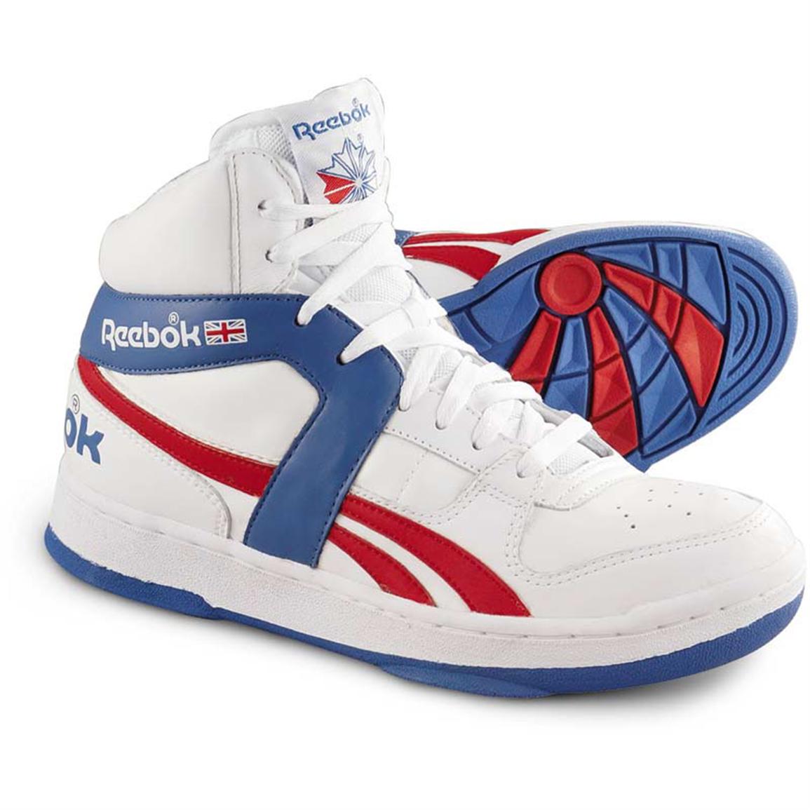 reebok shoes red white blue