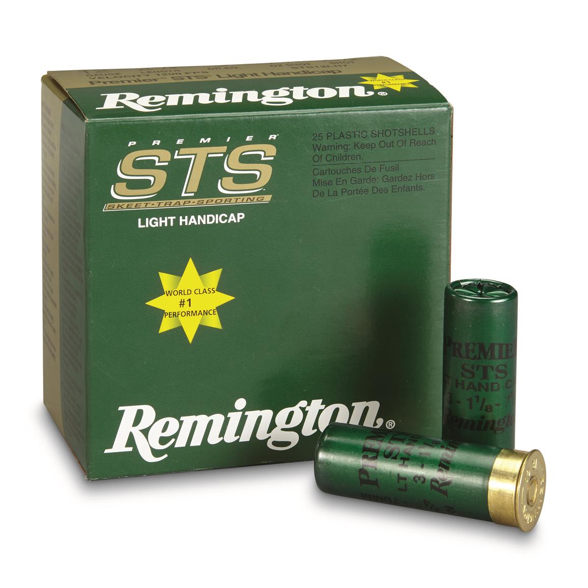 Remington, 12 Gauge, Premier STS Light Handicap Loads, 2 3/4" 1 1/8 ozs., 25 Rounds