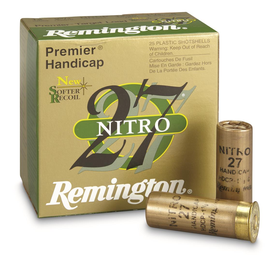 Remington, 12 Gauge, Premier Nitro 27 Handicap Loads, 2 3/4" 1 1/8 ozs. #7 1/2, 25 Rounds