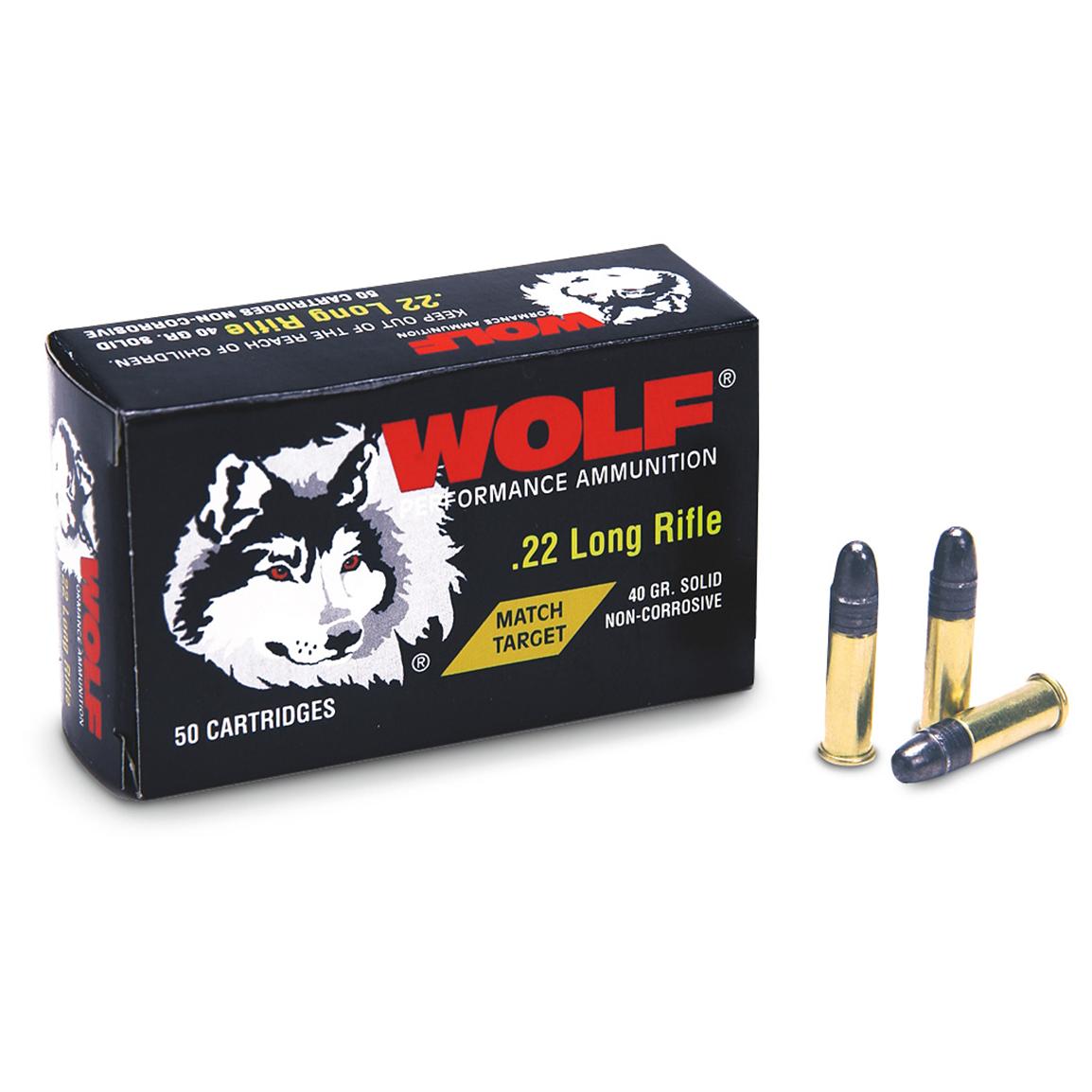 Wolf .22LR Match Target Ammo 2,500 rds.