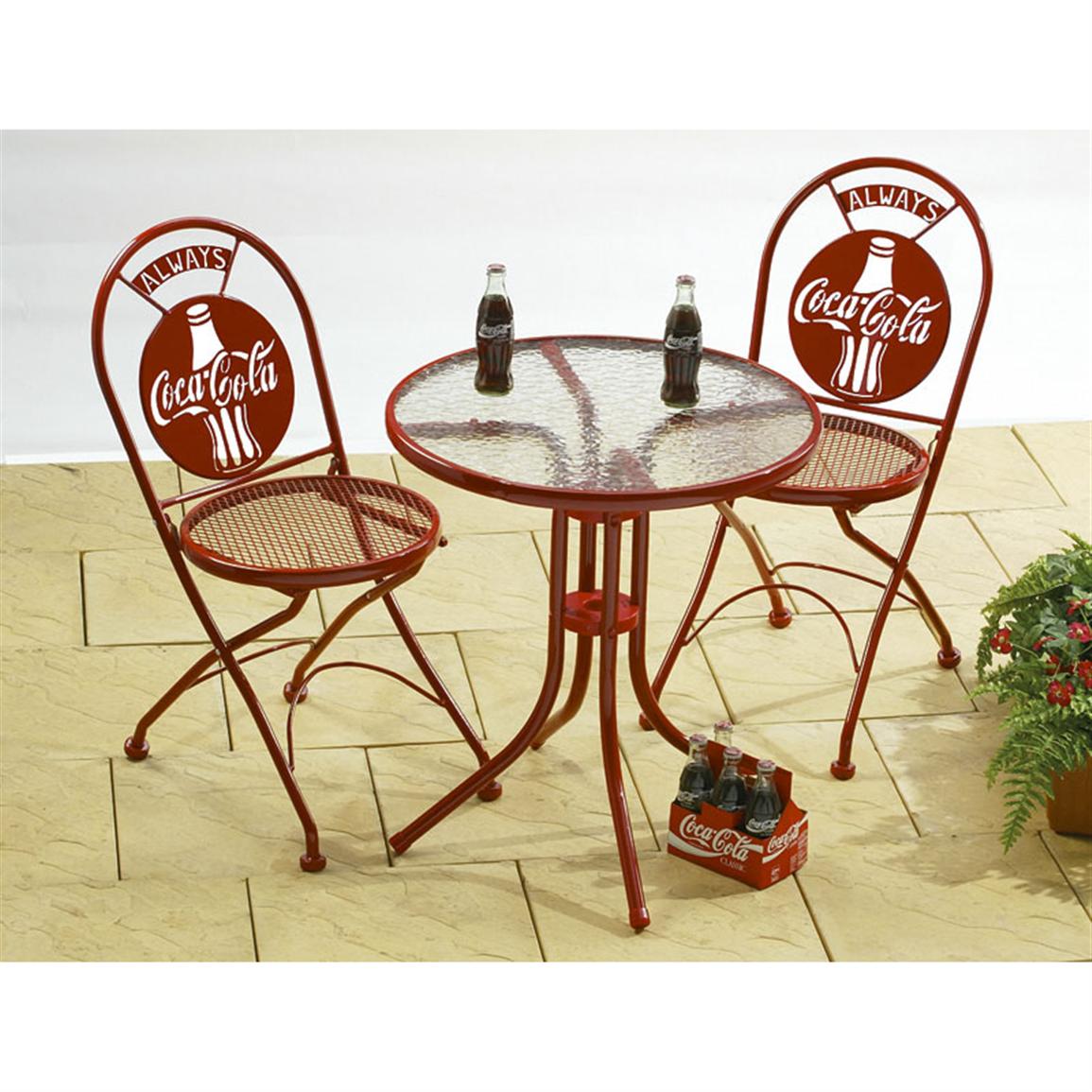 Coca Cola Indoor Outdoor Bistro Set Red 82846 Patio