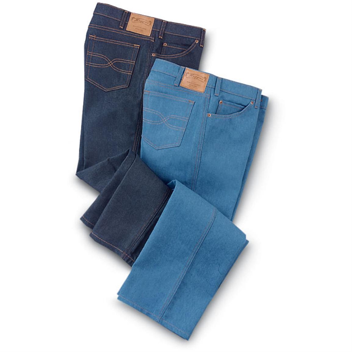 haggar stretch denim trousers