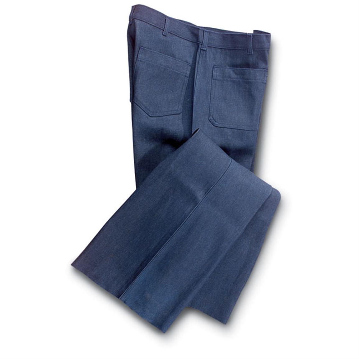 New U.S. Navy Unhemmed Dungarees, Blue - 84802, Pants at Sportsman's Guide