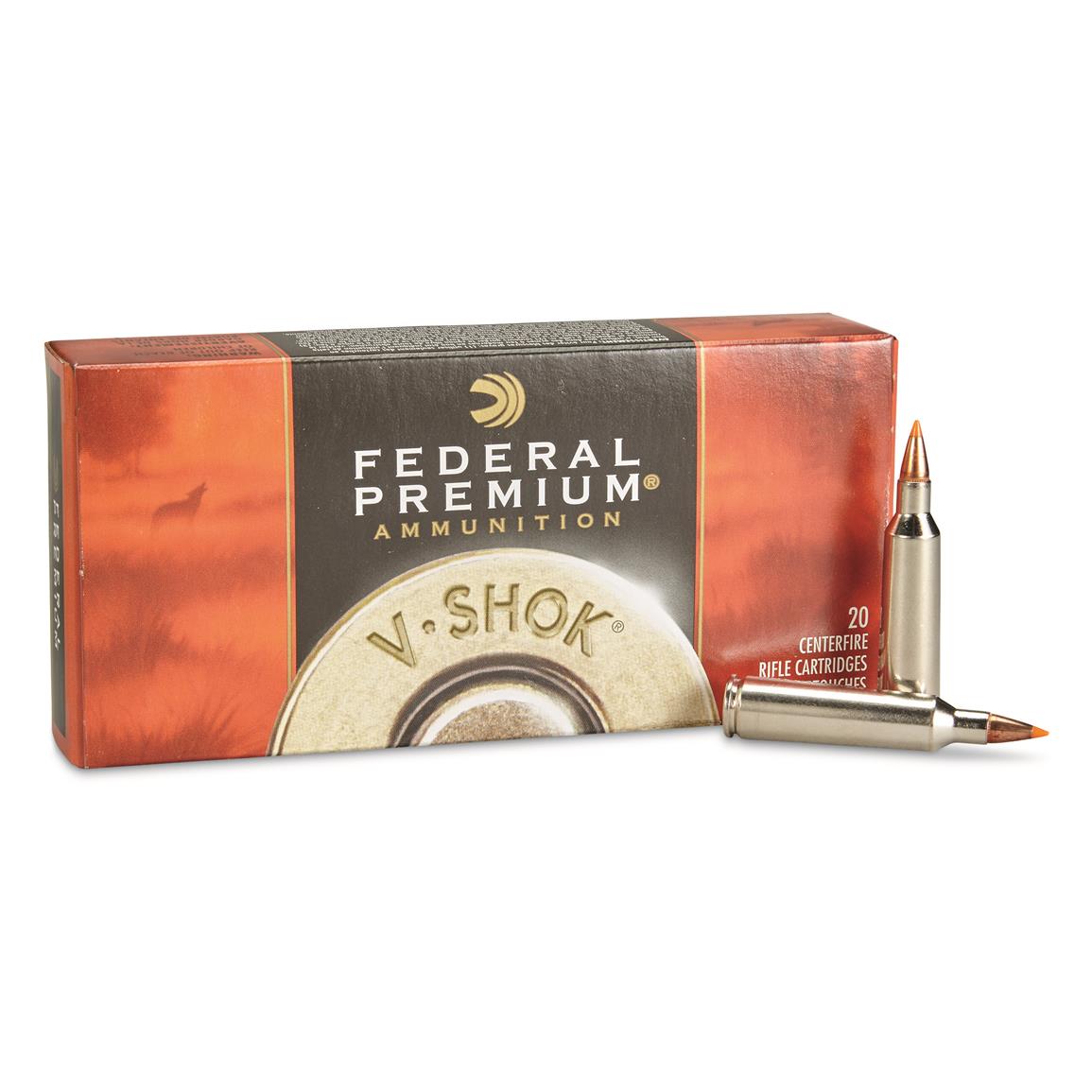 Federal Premium V-Shok, .22-250 Remington, NBT Varmint, 55 Grain, 20 Rounds
