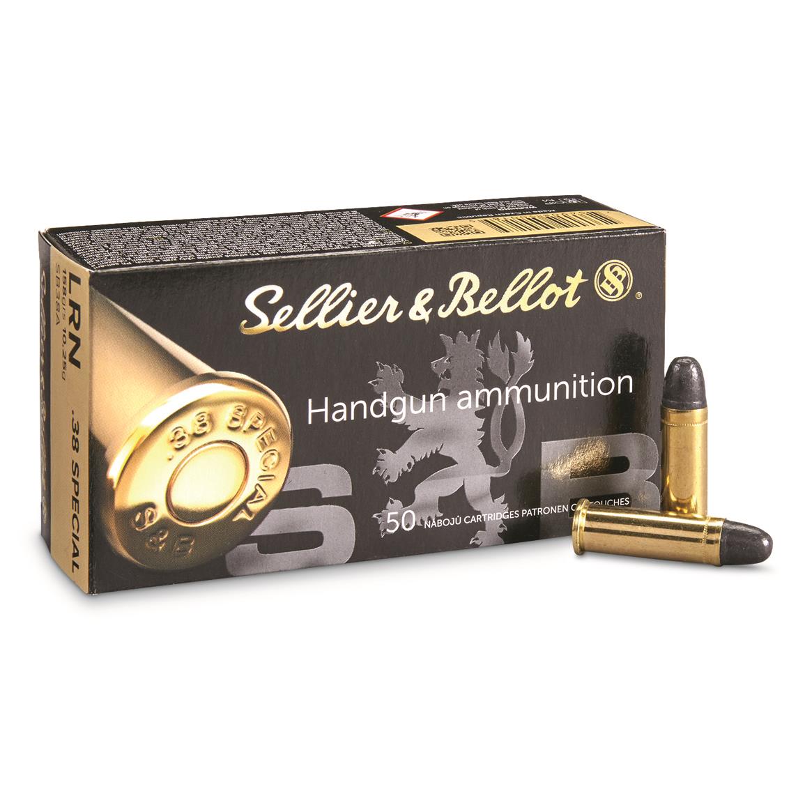 Sellier & Bellot, .38 Special, LRN, 158 Grain, 50 Rounds