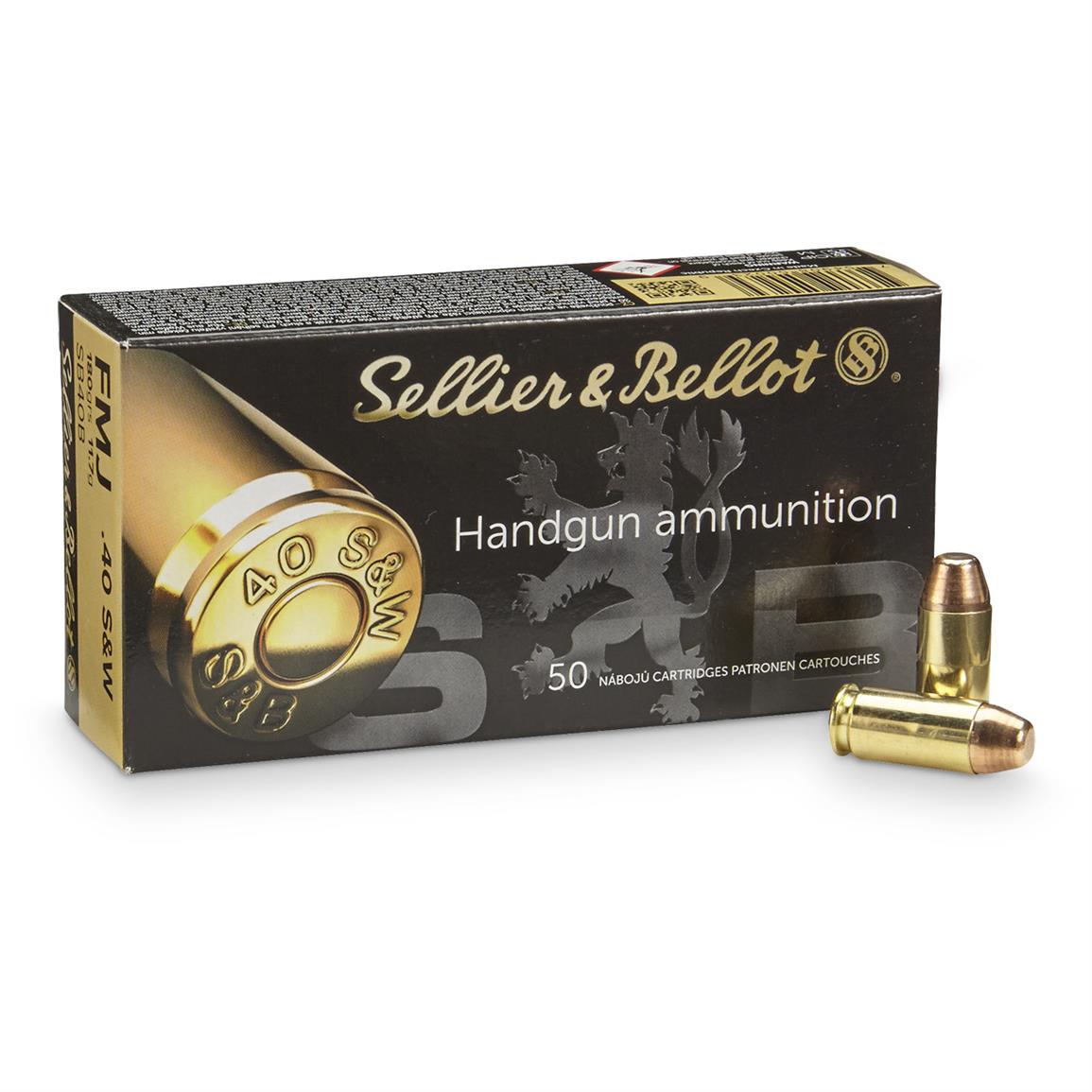 Sellier & Bellot Handgun, .40 Smith & Wesson, FMJ, 180 Grain, 50 Rounds