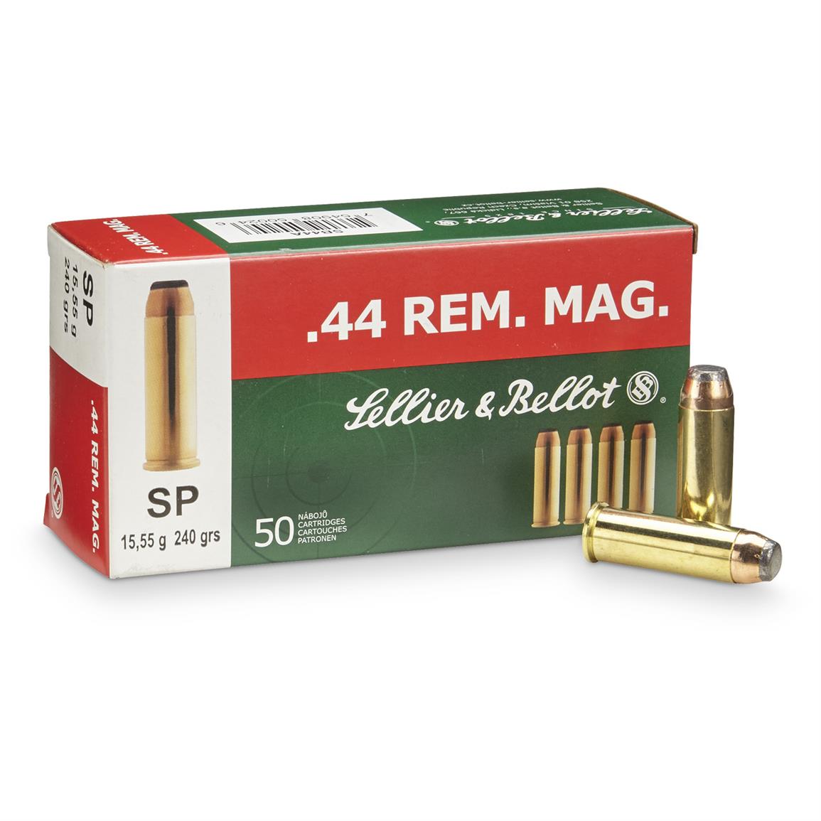 Sellier & Bellot, .44 Magnum, SP, 240 Grain, 50 rounds