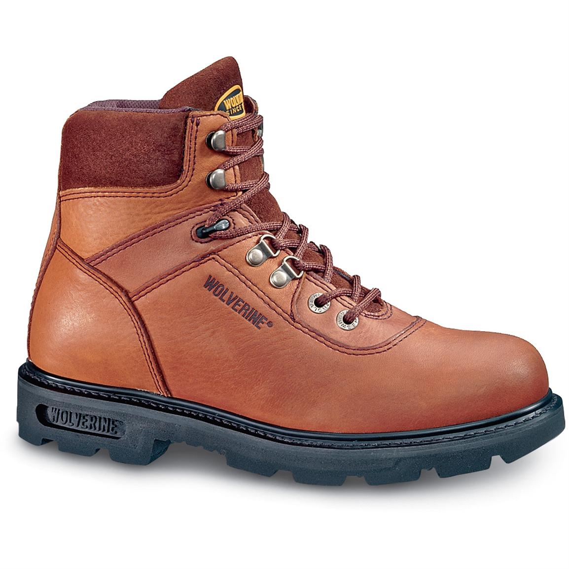 Men&#39;s Wolverine® 6&quot; Traditional Boots, Brown - 88006, Work Boots at Sportsman&#39;s Guide