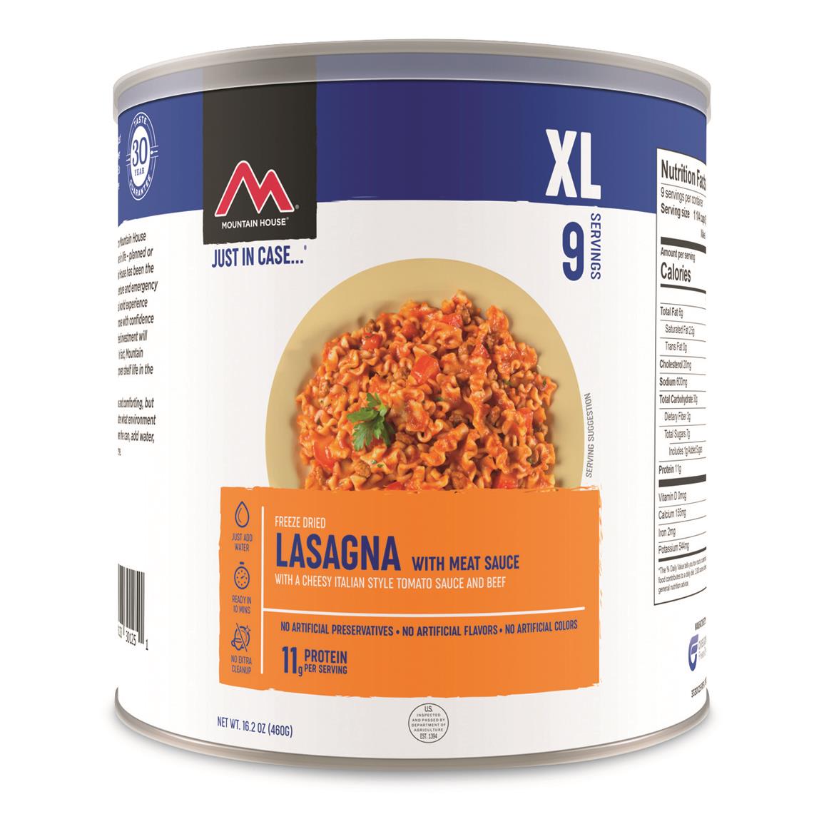 Mountain House Emergency Food Freeze-Dried Lasagna with Meat Sauce, 9 Servings