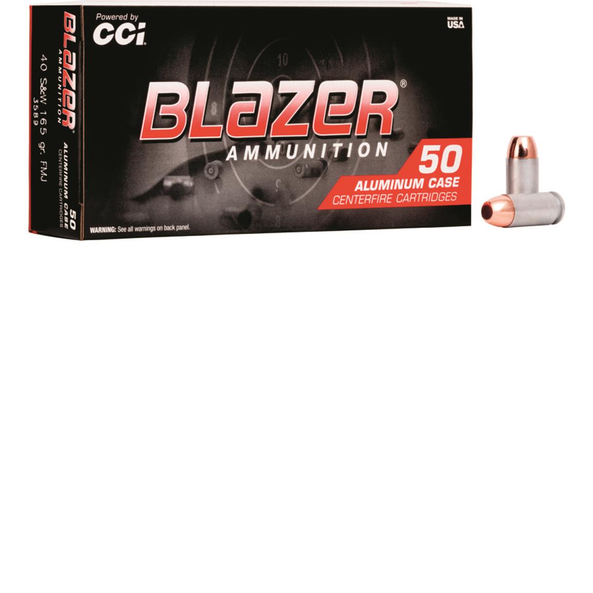 CCI Blazer Aluminum Case, .40 S&W, FMJ, 165 Grain, 50 Rounds