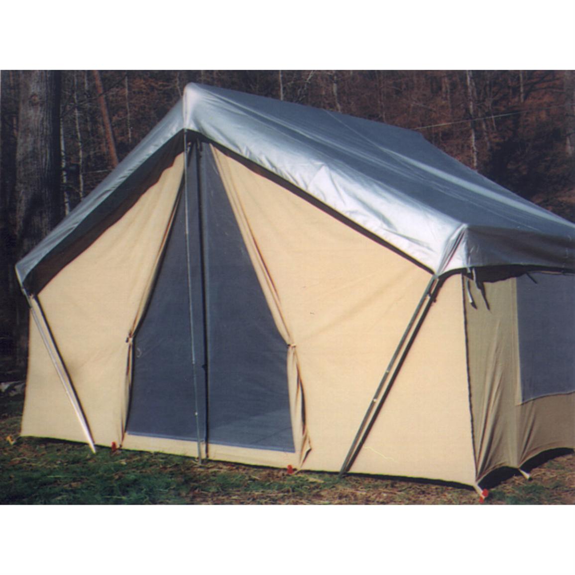 Trek Tents 10 x 14 Canvas Cabin Tent Khaki - 93359 