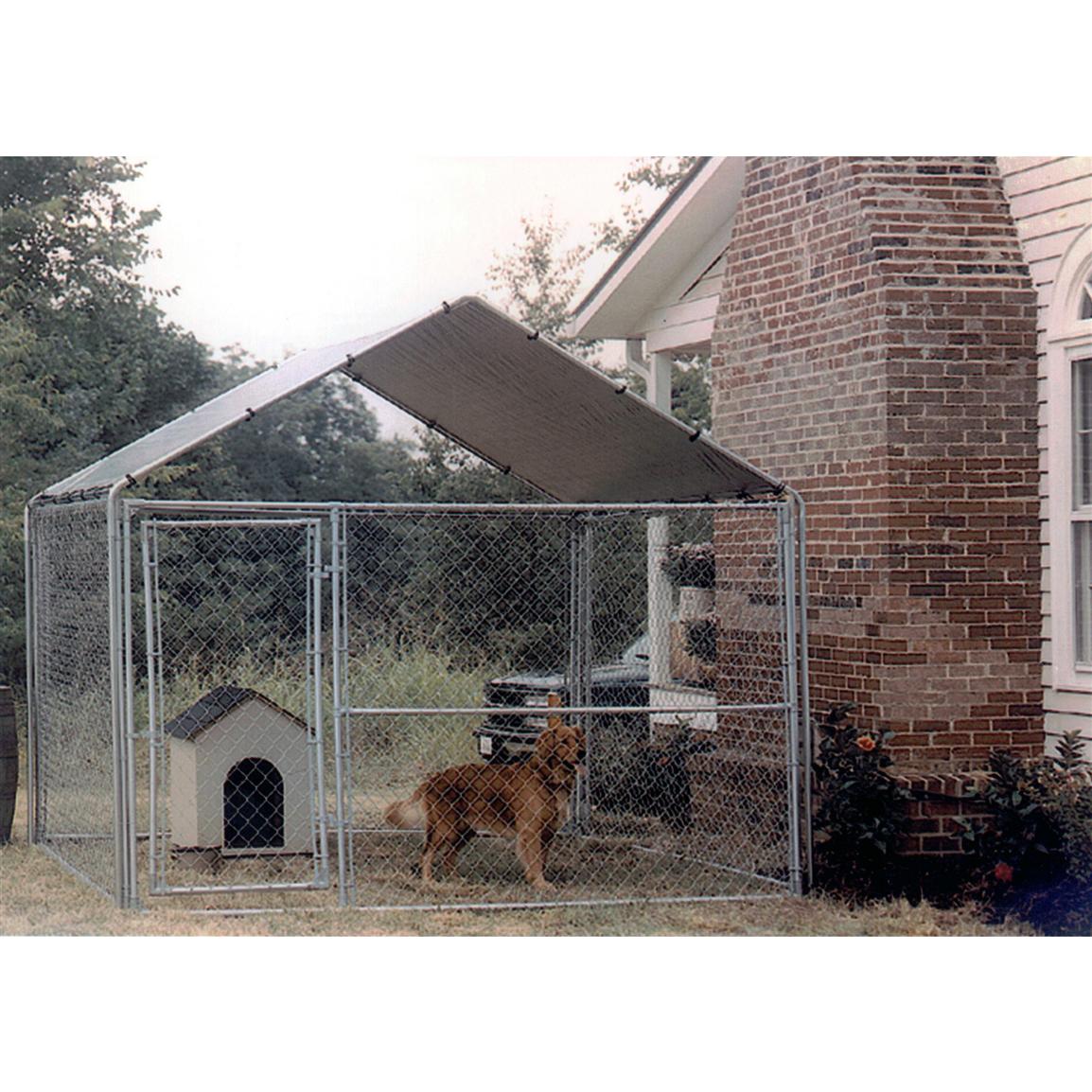 King Canopy 10 x 10' Low Pitch Kennel Cover, Silver 93612, Canopy, Screen & Pop Up Tents at