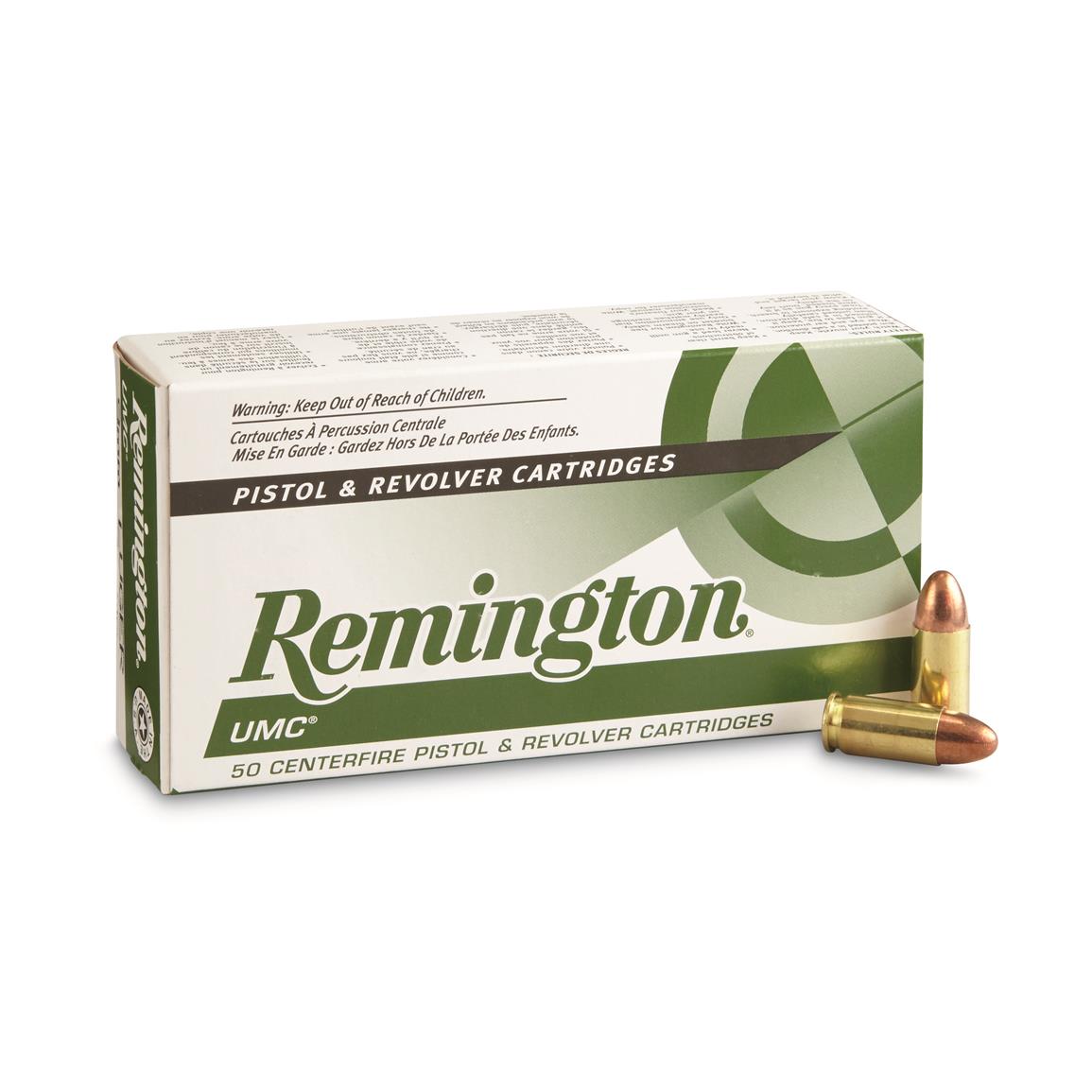 Remington UMC, 9mm Luger, MC, 124 Grain, 50 Rounds