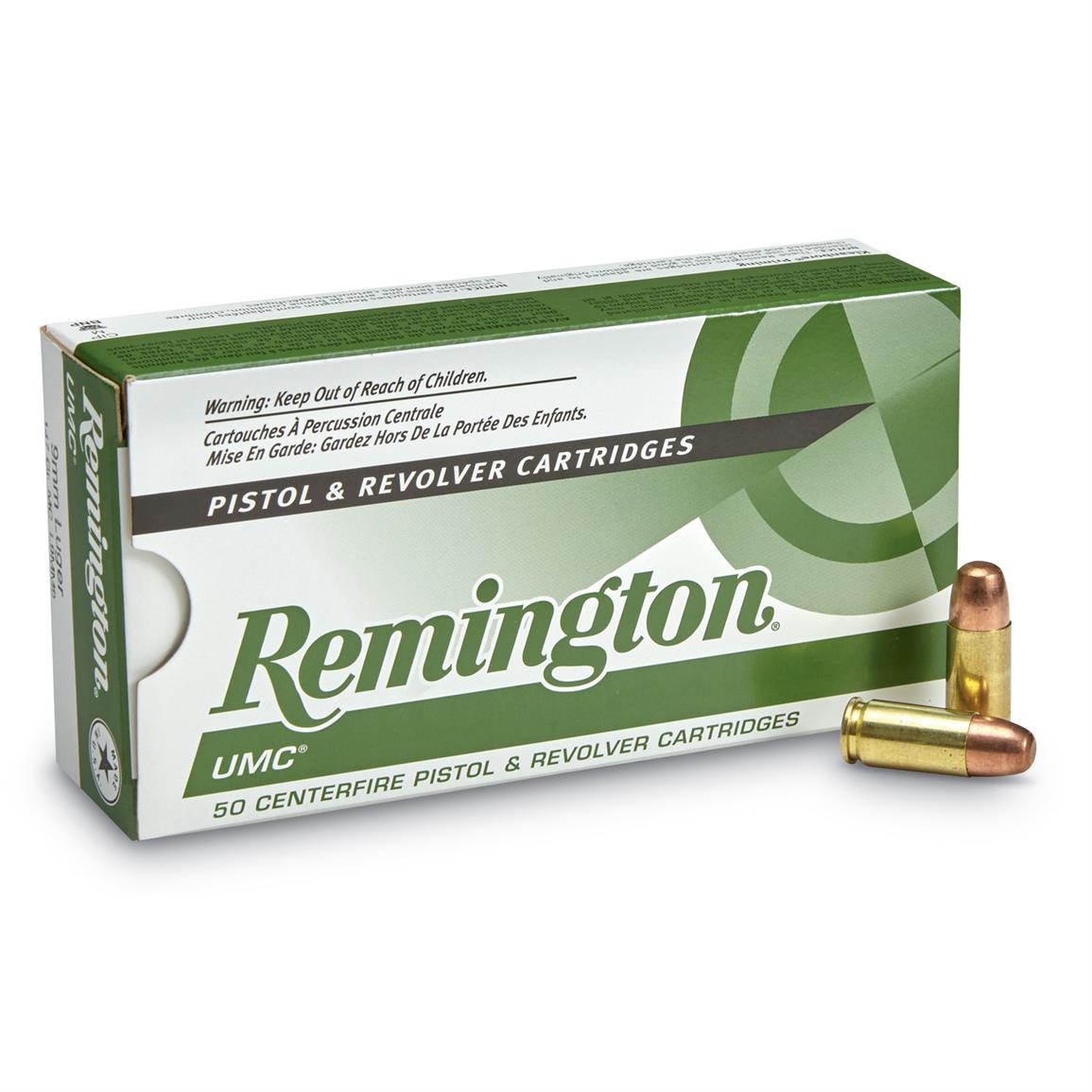 Remington UMC Handgun, 9mm Luger, MC, 147 Grain, 50 Rounds