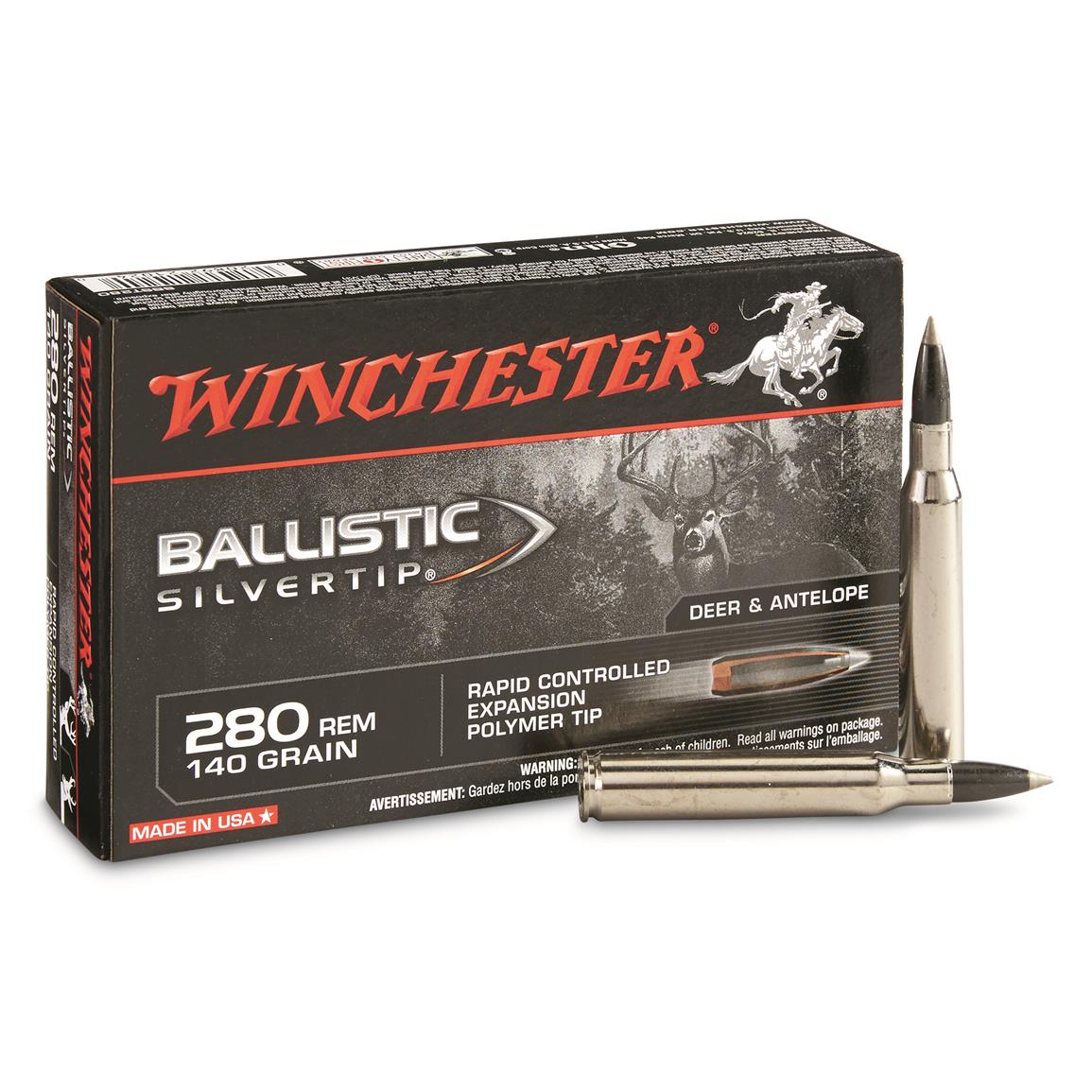 Winchester Supreme Ballistic Silvertip, .280 Remington, BST, 140 Grain, 20 Rounds