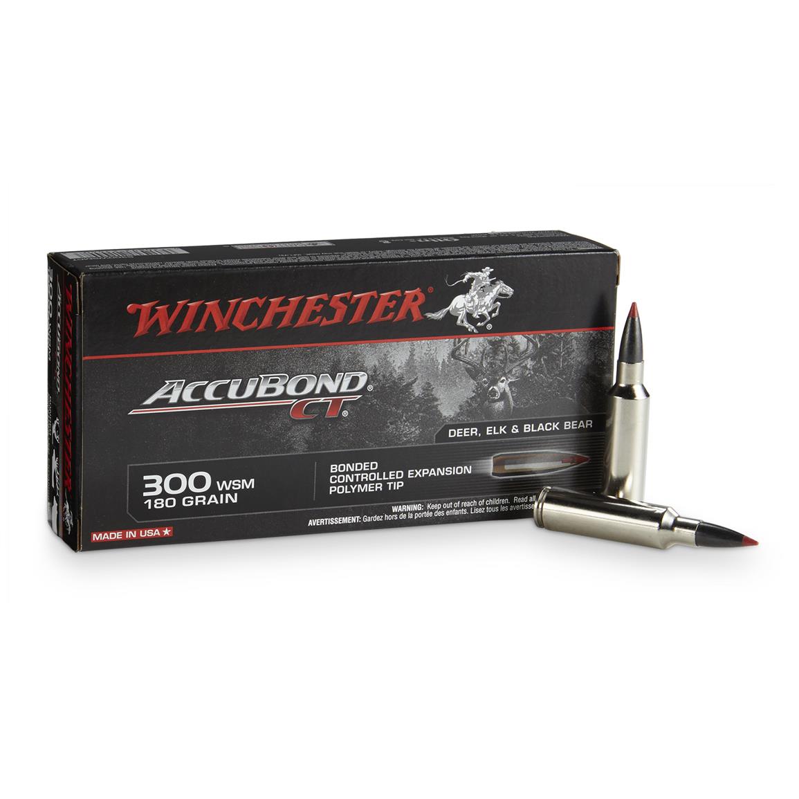Winchester AccuBond CT Rifle, .300 WSM, AccuBond CT, 180 Grain, 20 Rounds