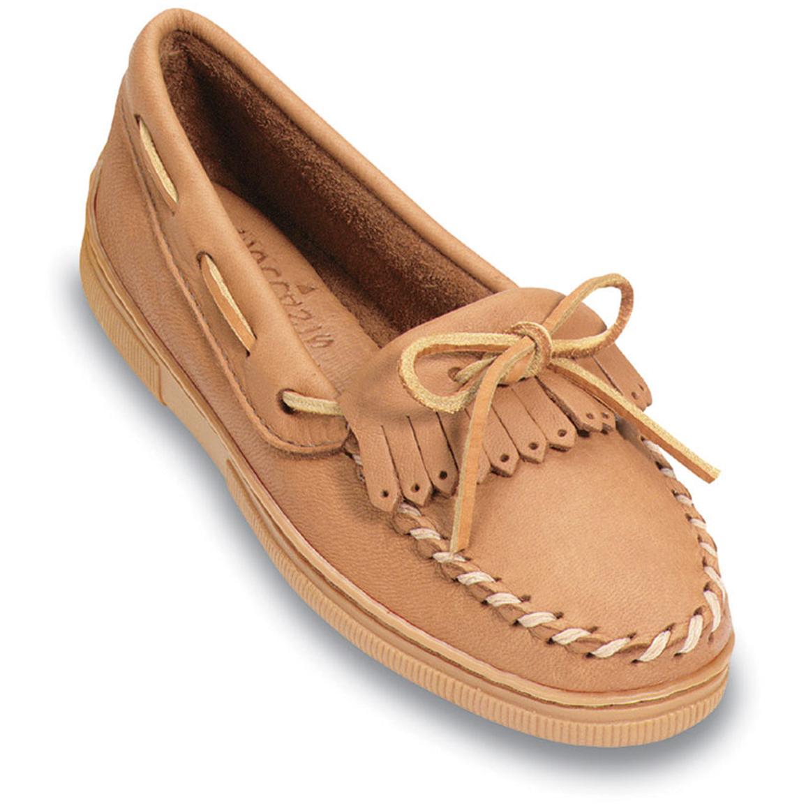 Women's Minnetonka Moccasins® Moosehide Mocs - 95292, Slippers at ...