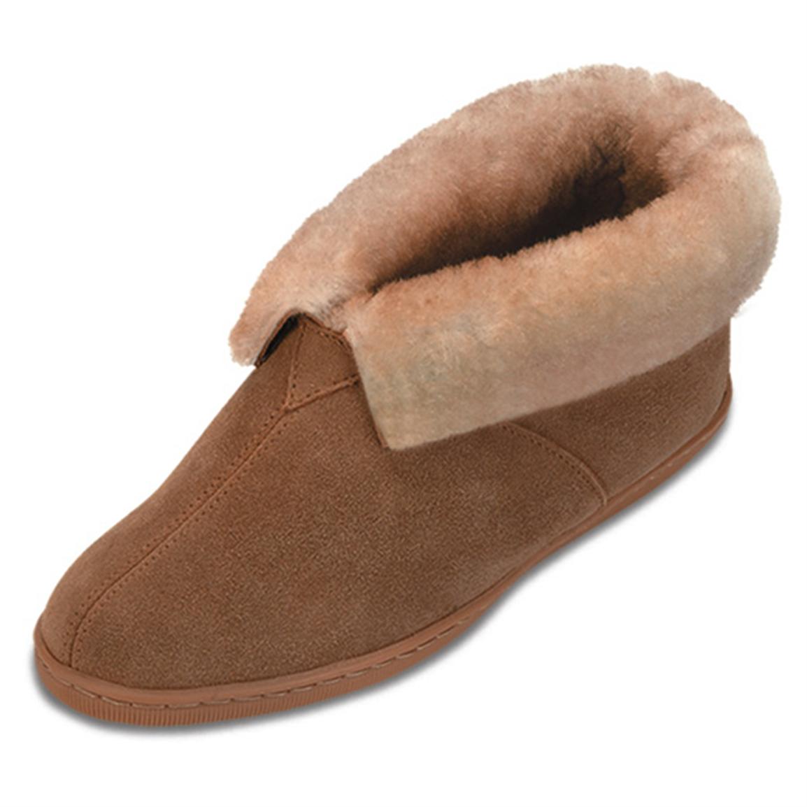 Women's Minnetonka Moccasins® Sheepskin Ankle Boots, Tan - 95319 ...