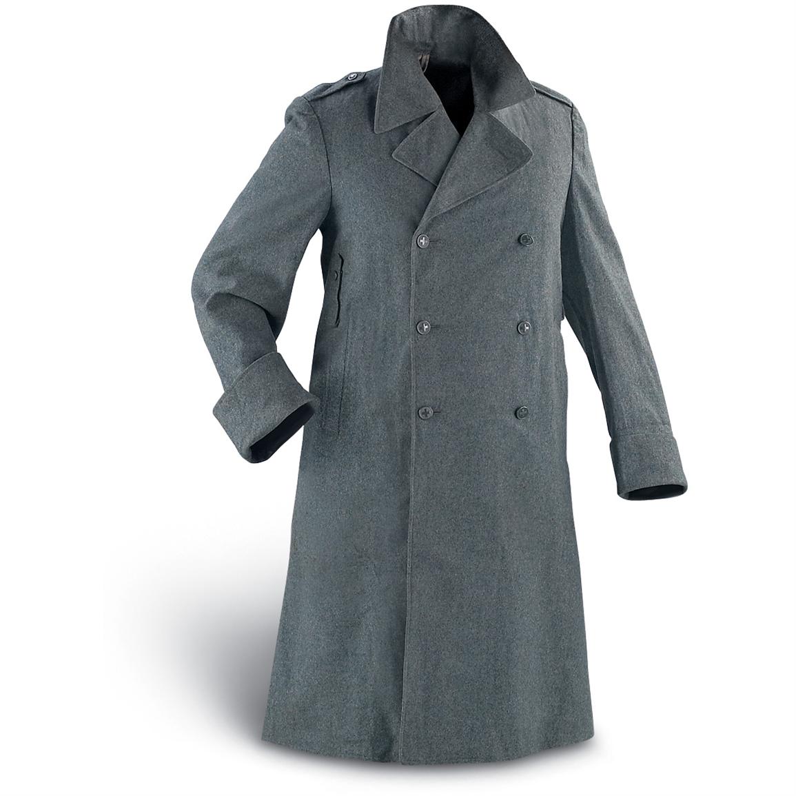 Used Swiss Mil. Virgin Wool Coat, Blue/Gray - 95457, at Sportsman's Guide