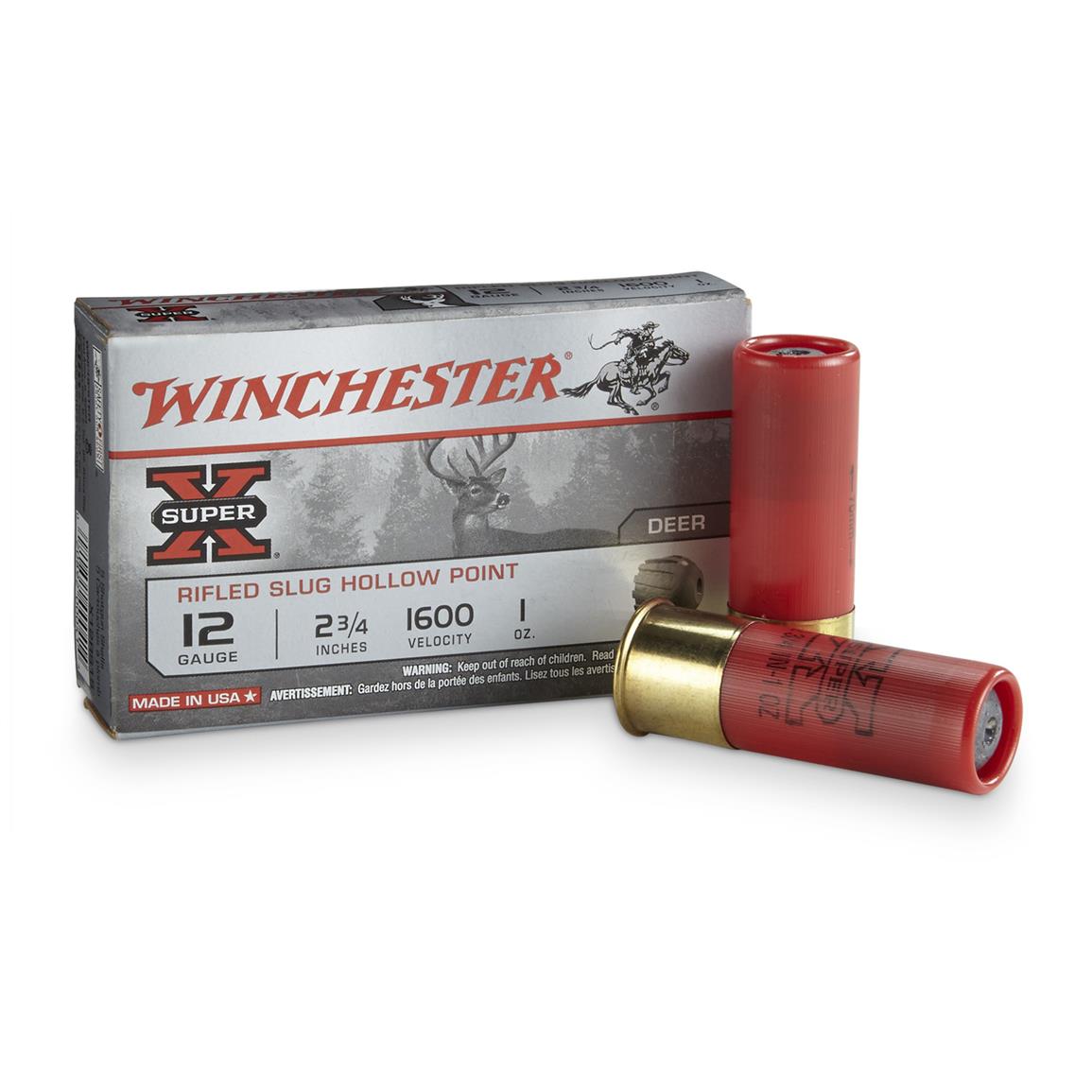 Winchester Super-X, 12 Gauge, 2 3/4&quot;, 1 oz., Rifle Slugs, 5 Rounds