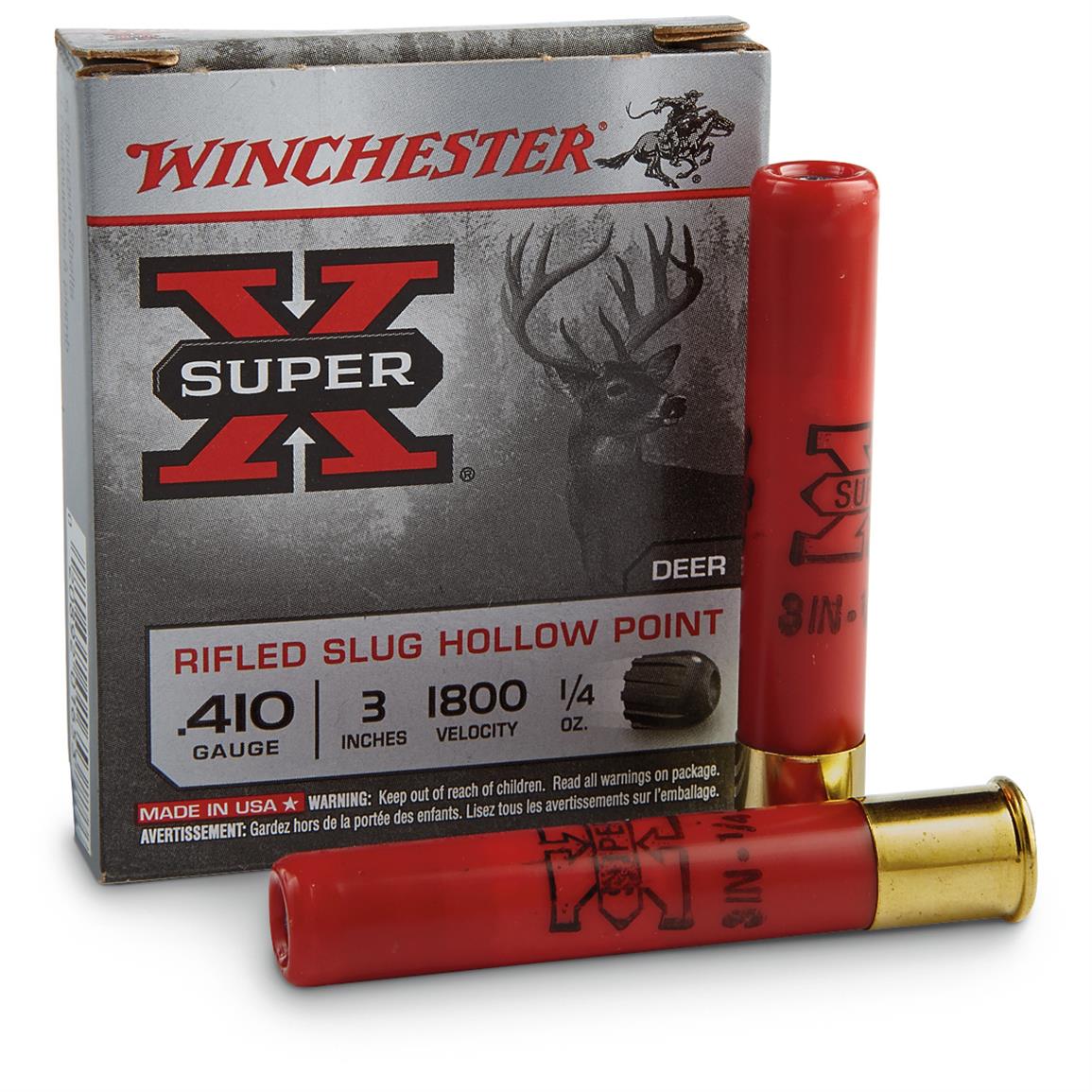 Winchester Super-X, 410 Gauge, 3&quot;, 1/4 oz., Rifled Slugs