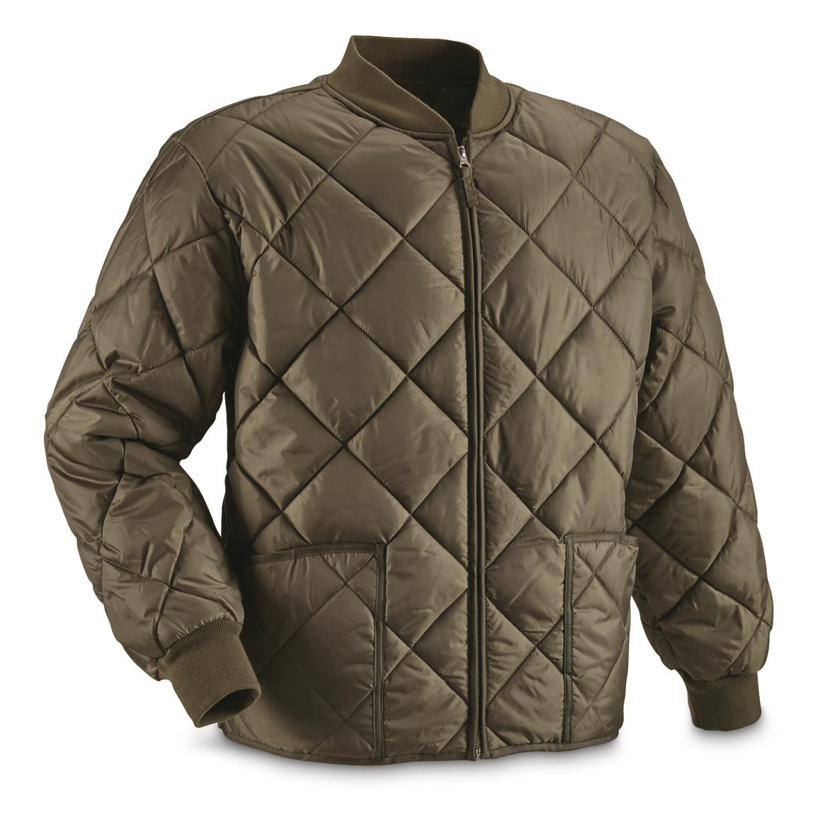 Military Style Insulated Diamond Quilted Flight Jacket - 95897 ...