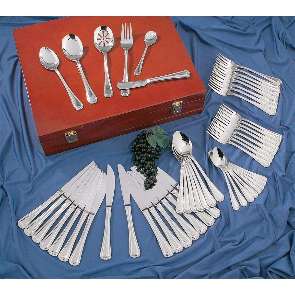 Gourmet Standard® 53Pc. 18/10 Stainless Steel Flatware Set with Chest 95949, Dinnerware