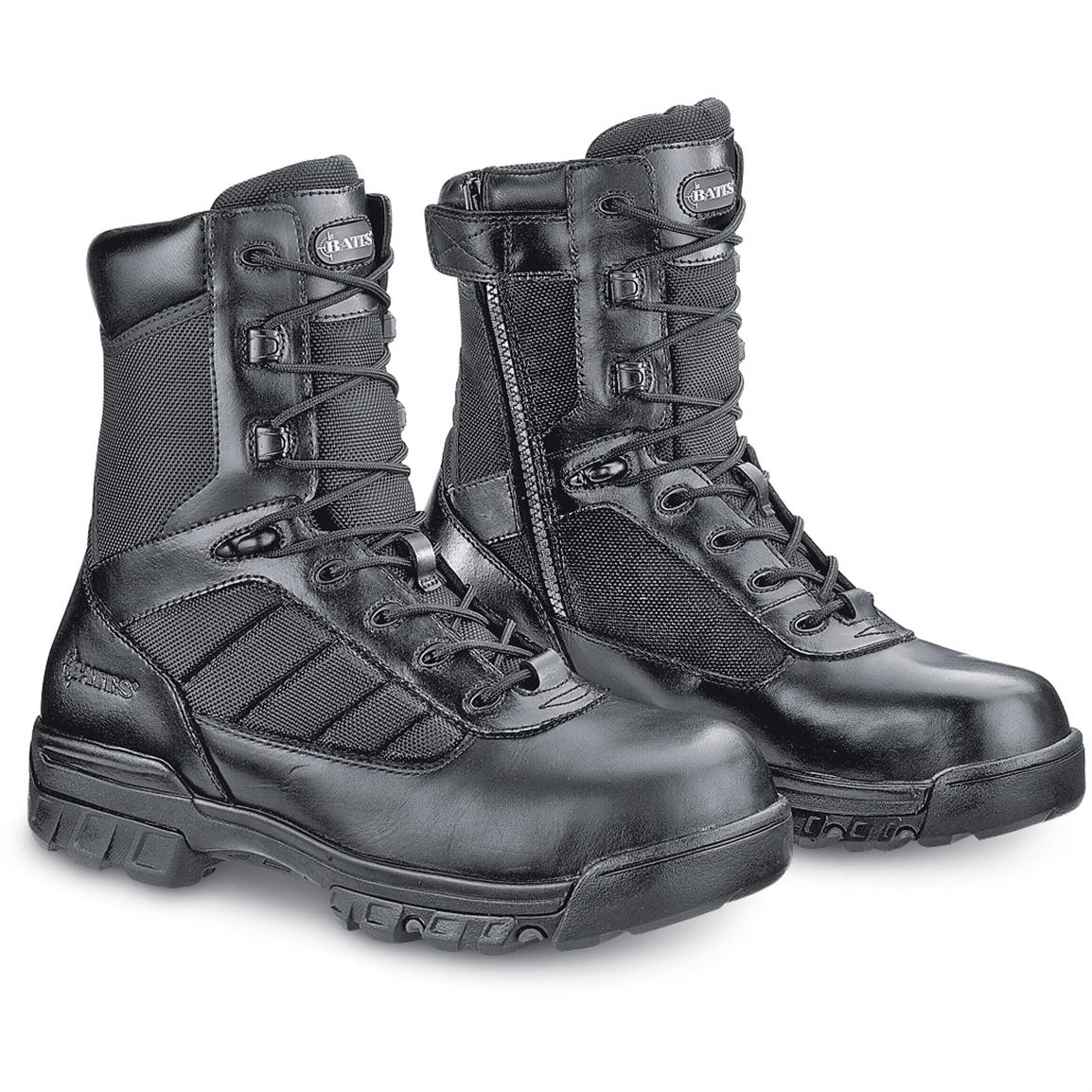 black tactical combat boots