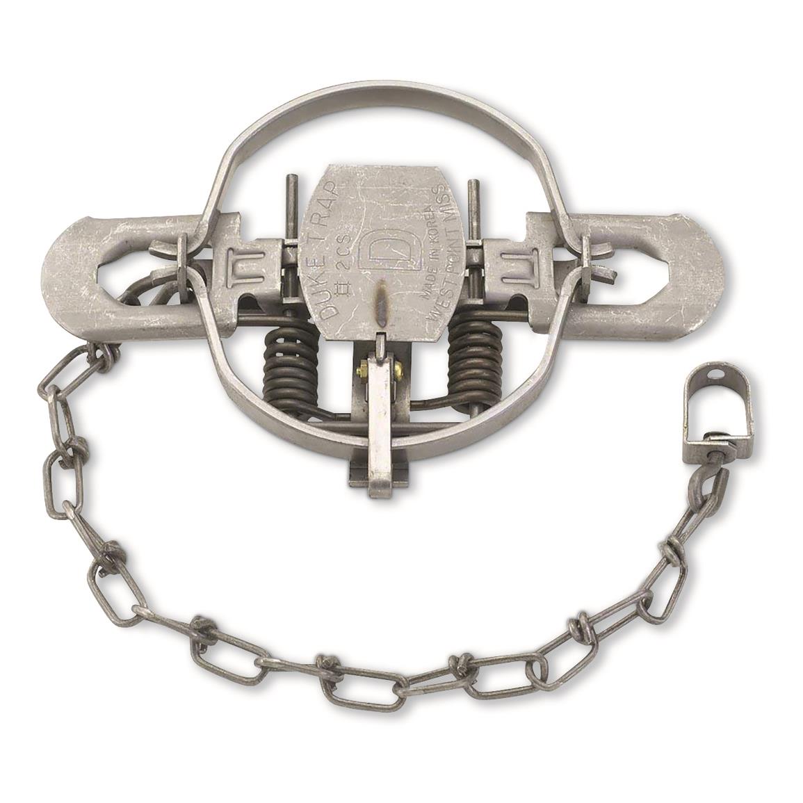 Duke #2 Square Closed Jaw Coil Spring Trap – Coyote, Bobcat, Fox, Lynx Survival