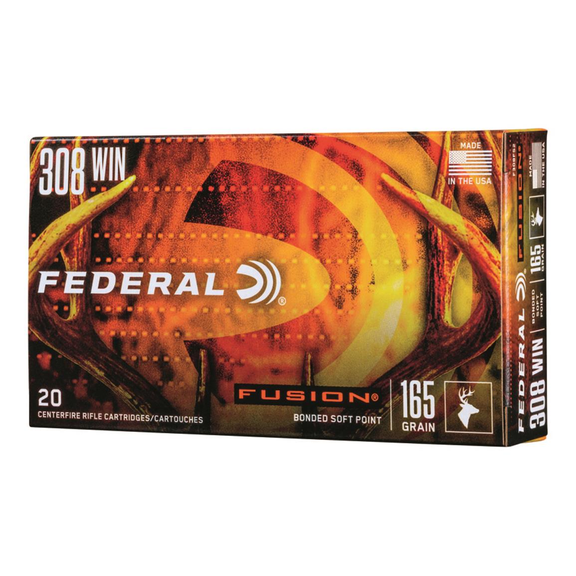 Federal Fusion, .308 Winchester, SP, 165 Grain, 20 Rounds