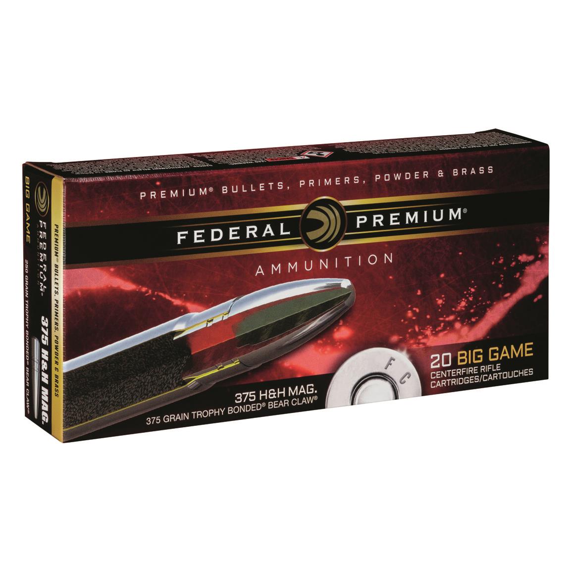 Federal Premium Vital-Shok .375 H&H Magnum, TBBC, 250 Grain, 20 Rounds