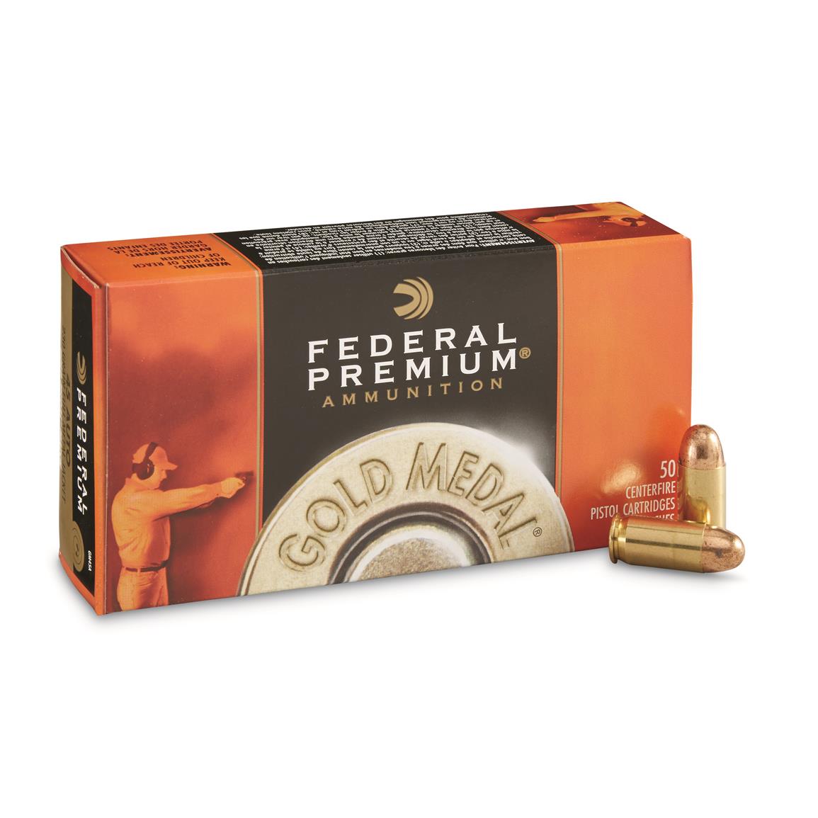 Federal Premium Gold Medal, .45 Auto, FMJ Match, 230 Grain, 50 Rounds
