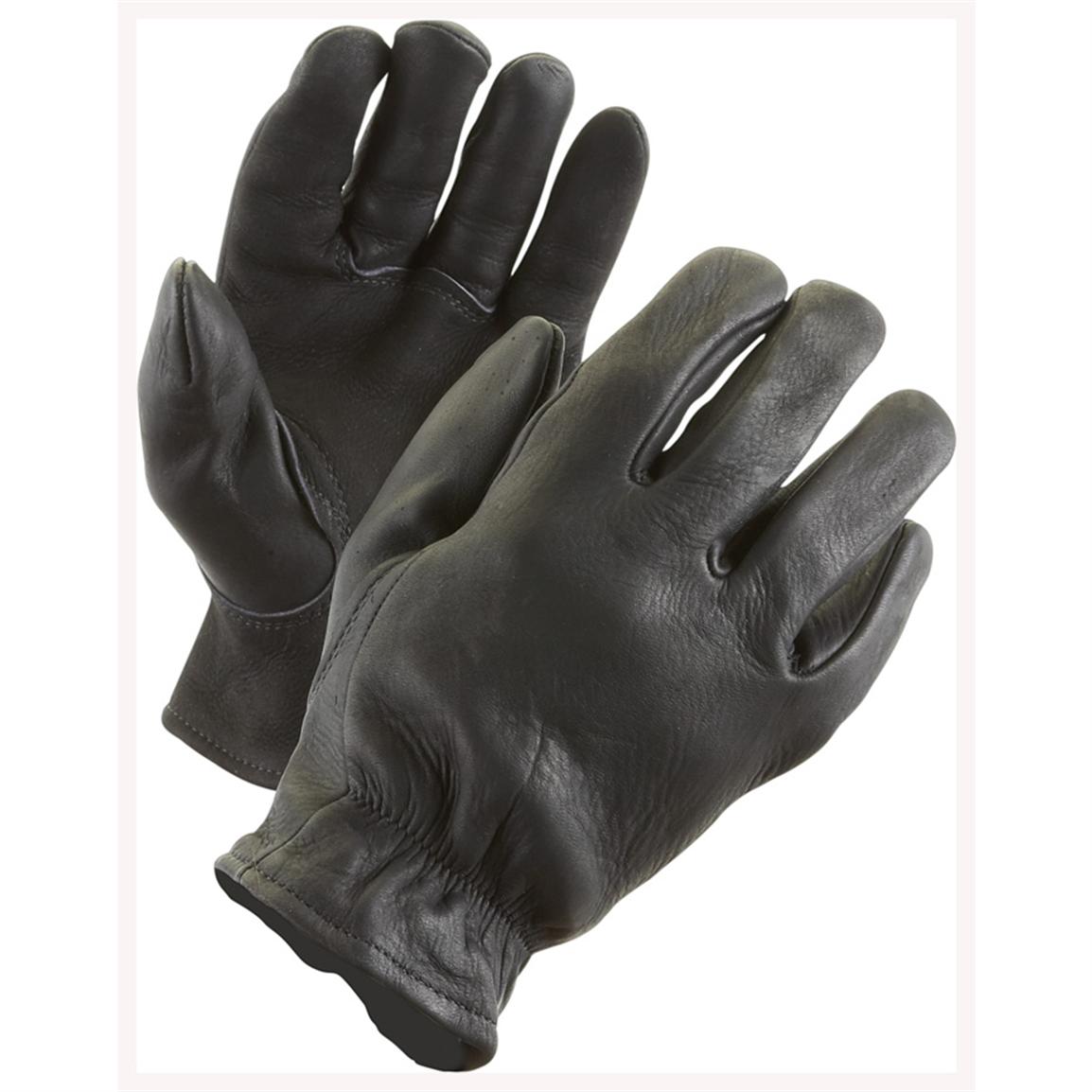 black deerskin gloves